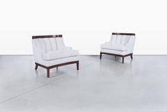 Vintage Sculptural Walnut Lounge Chairs in the Manner of Erwin Lambeth
