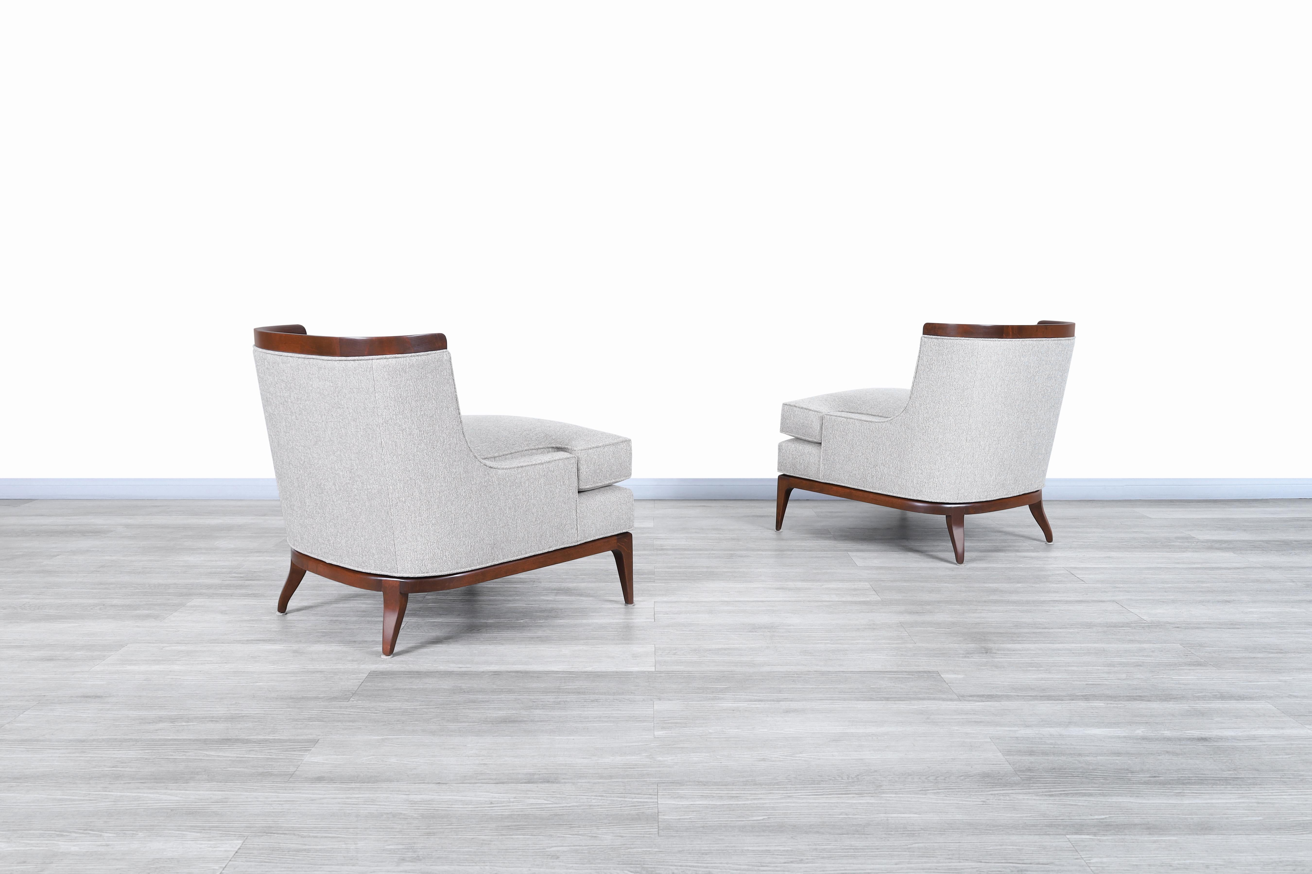 Mid-Century Modern Vintage Sculptural Walnut Lounge Chairs in the Manner of Erwin Lambeth