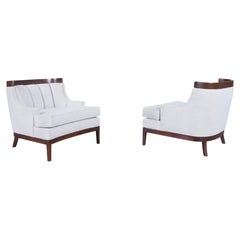Vintage Sculptural Walnut Lounge Chairs in the Manner of Erwin Lambeth