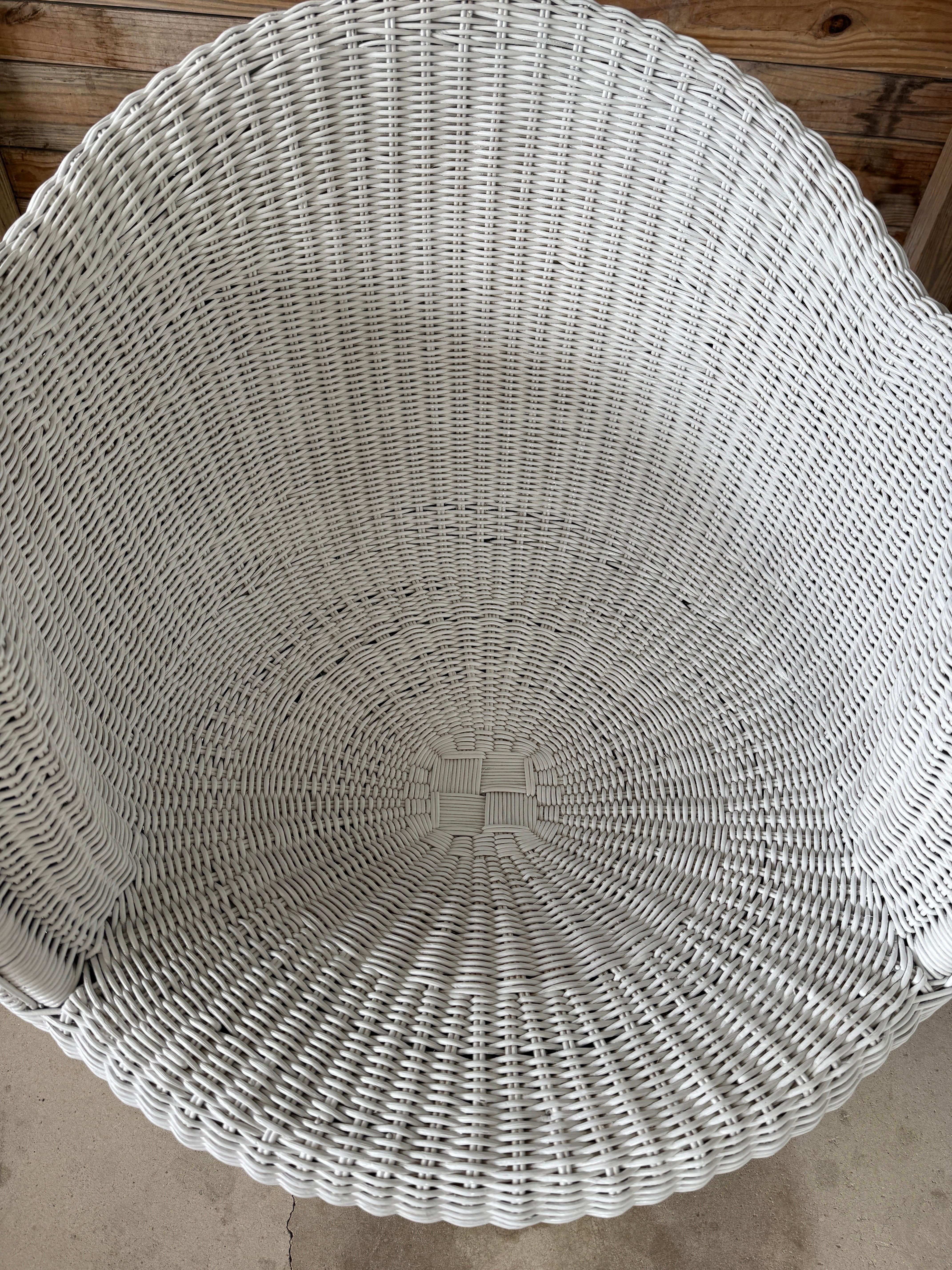 Vintage Sculptural Wicker Barrel Egg Pod Chairs in the Manner of Eero Aarnio 1