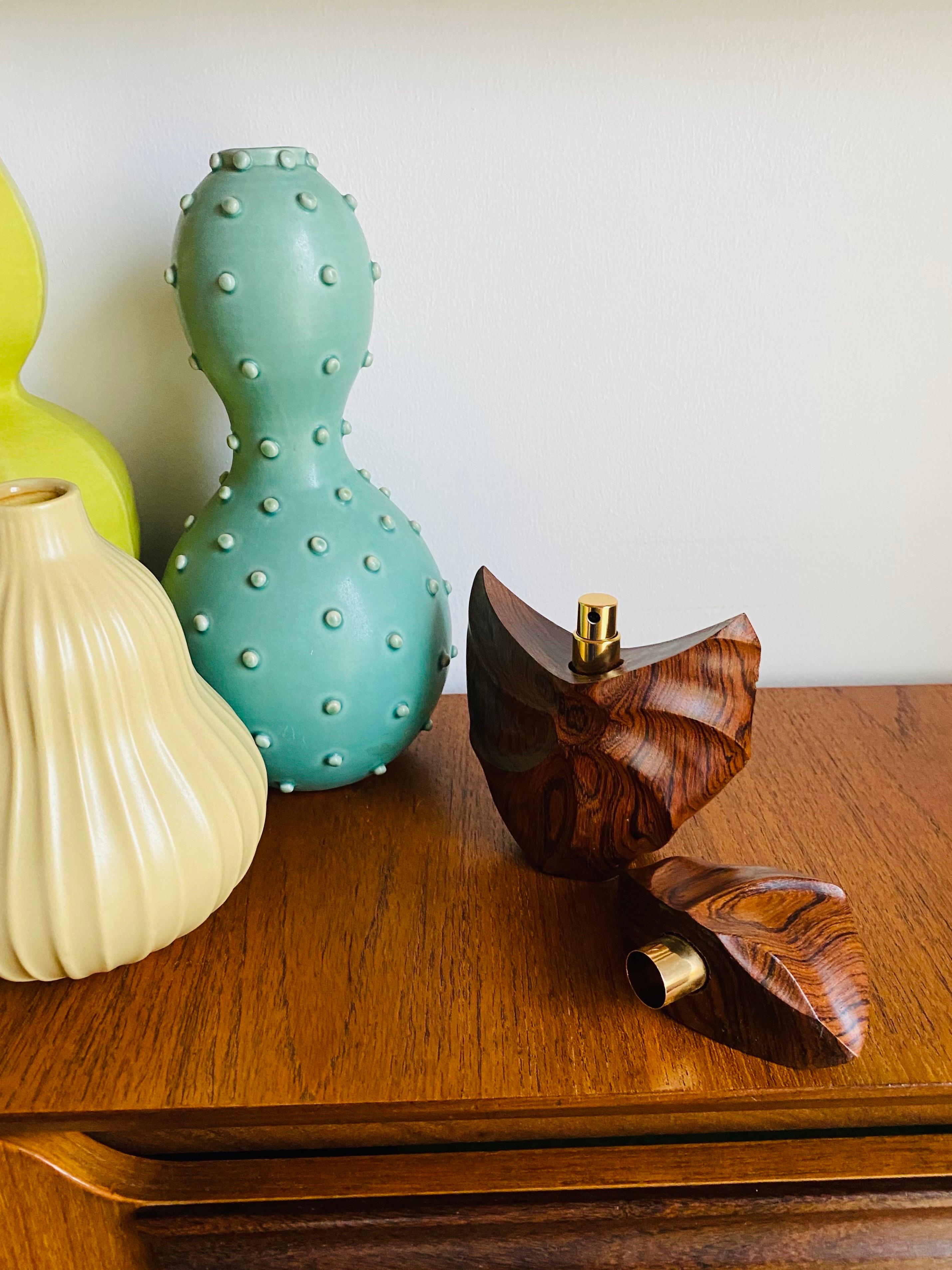 Vintage Sculptural Wood Perfume Atomizer Made in France For Sale 1