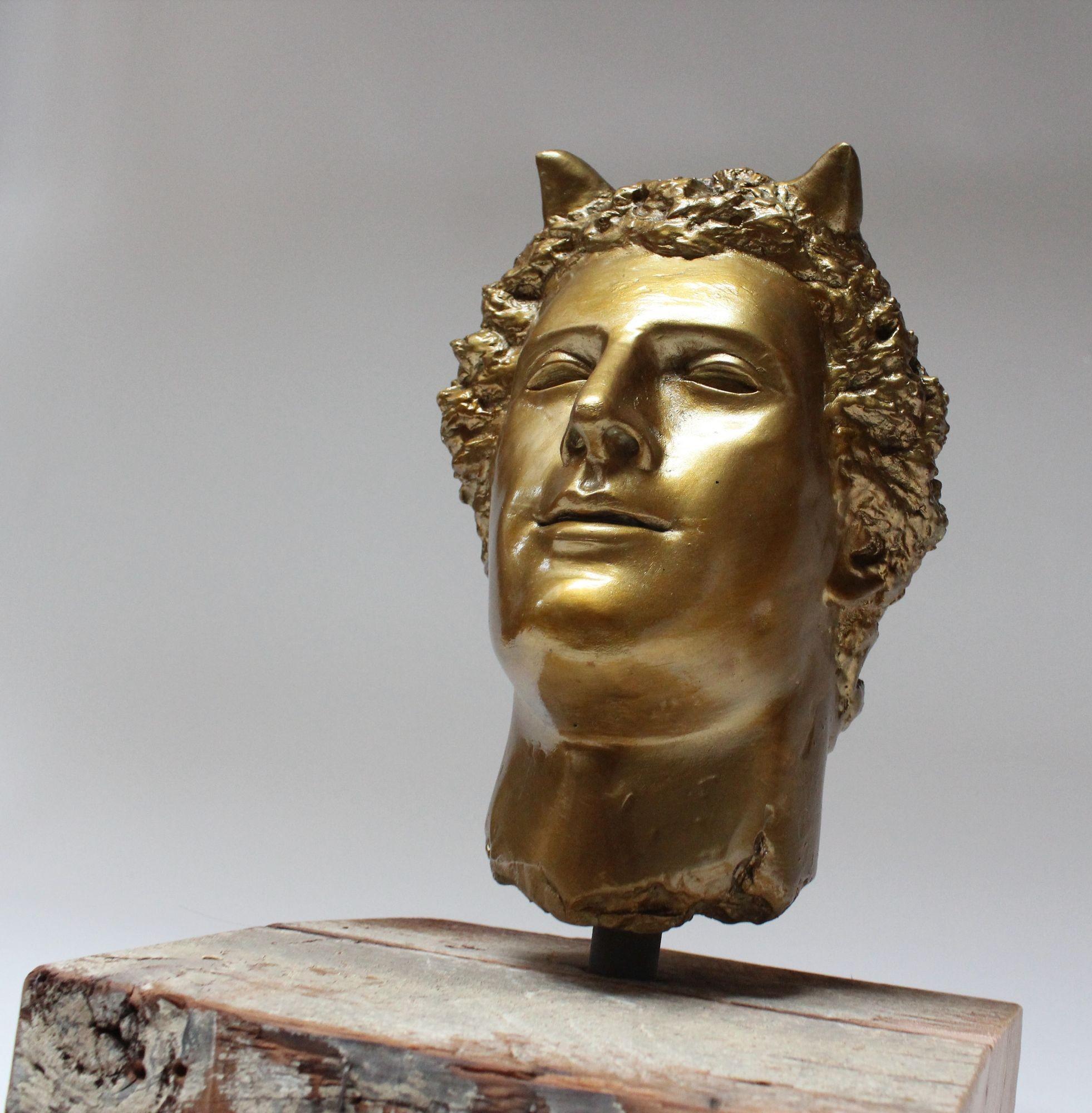 Brass Vintage Sculpture / Bust of Mythological Deity 