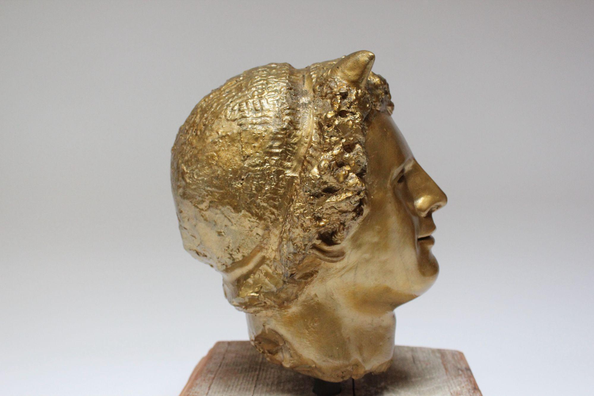 Ottone Scultura d'epoca / Busto della divinità mitologica 