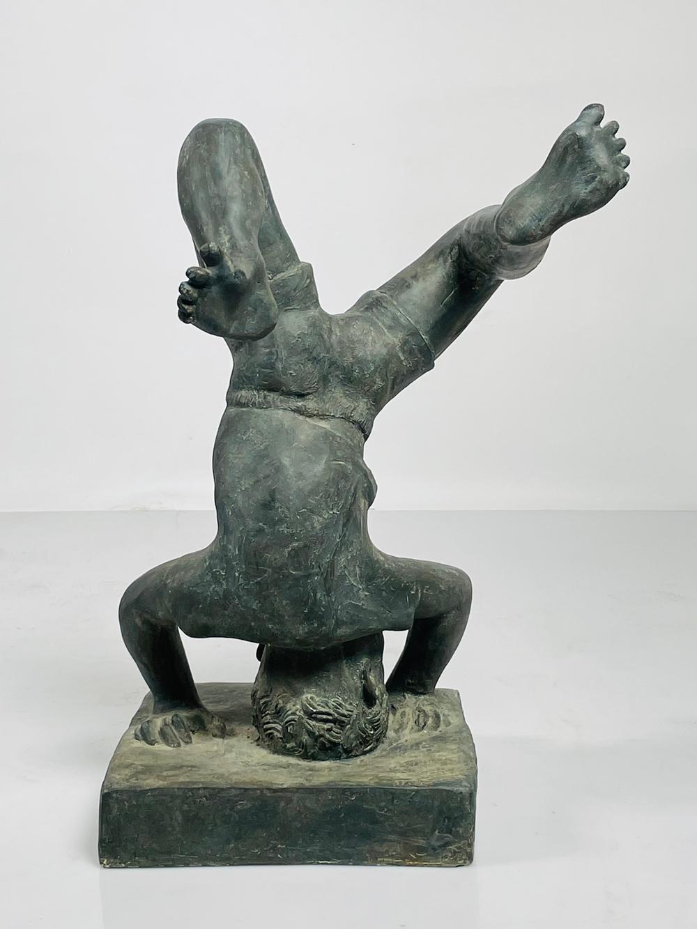 Vintage Sculpture of a Boy Doing a Handstand For Sale 5