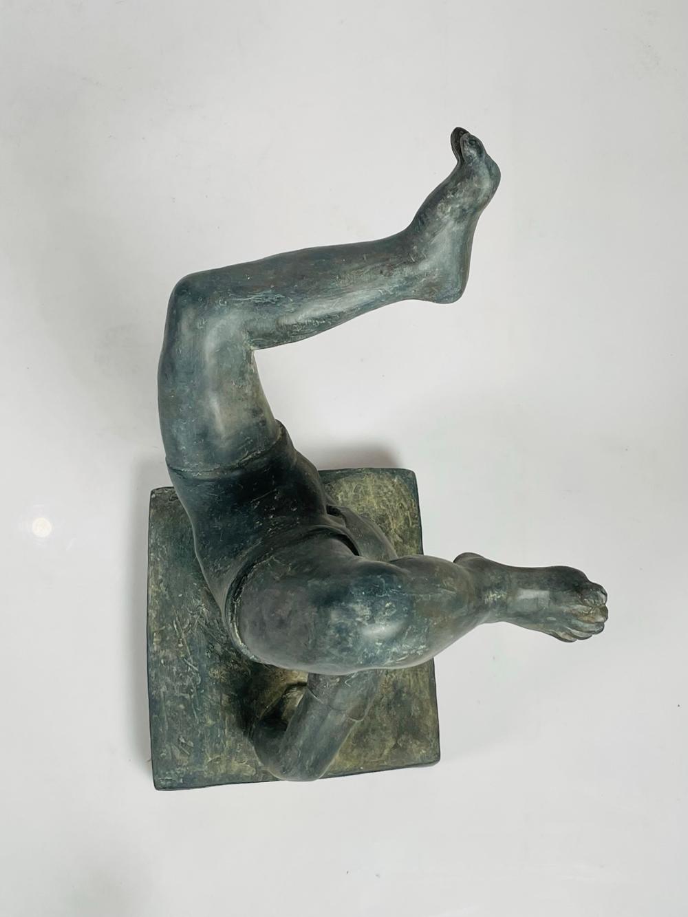 Vintage Sculpture of a Boy Doing a Handstand For Sale 7