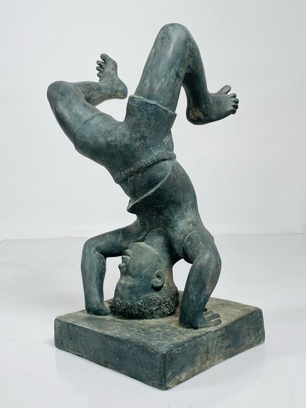 Vintage Sculpture of a Boy Doing a Handstand For Sale 9
