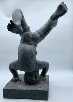 Vintage Sculpture of a Boy Doing a Handstand