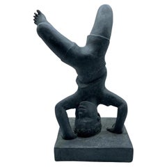 Vintage Sculpture of a Boy Doing a Handstand