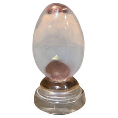 Vintage Sculpture of a Lucite in the Shape of an Egg Golden Pyramid Vasa Era