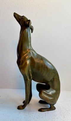 Vintage Sculpture of a Whippet / Greyhound Dog, c. 1970's