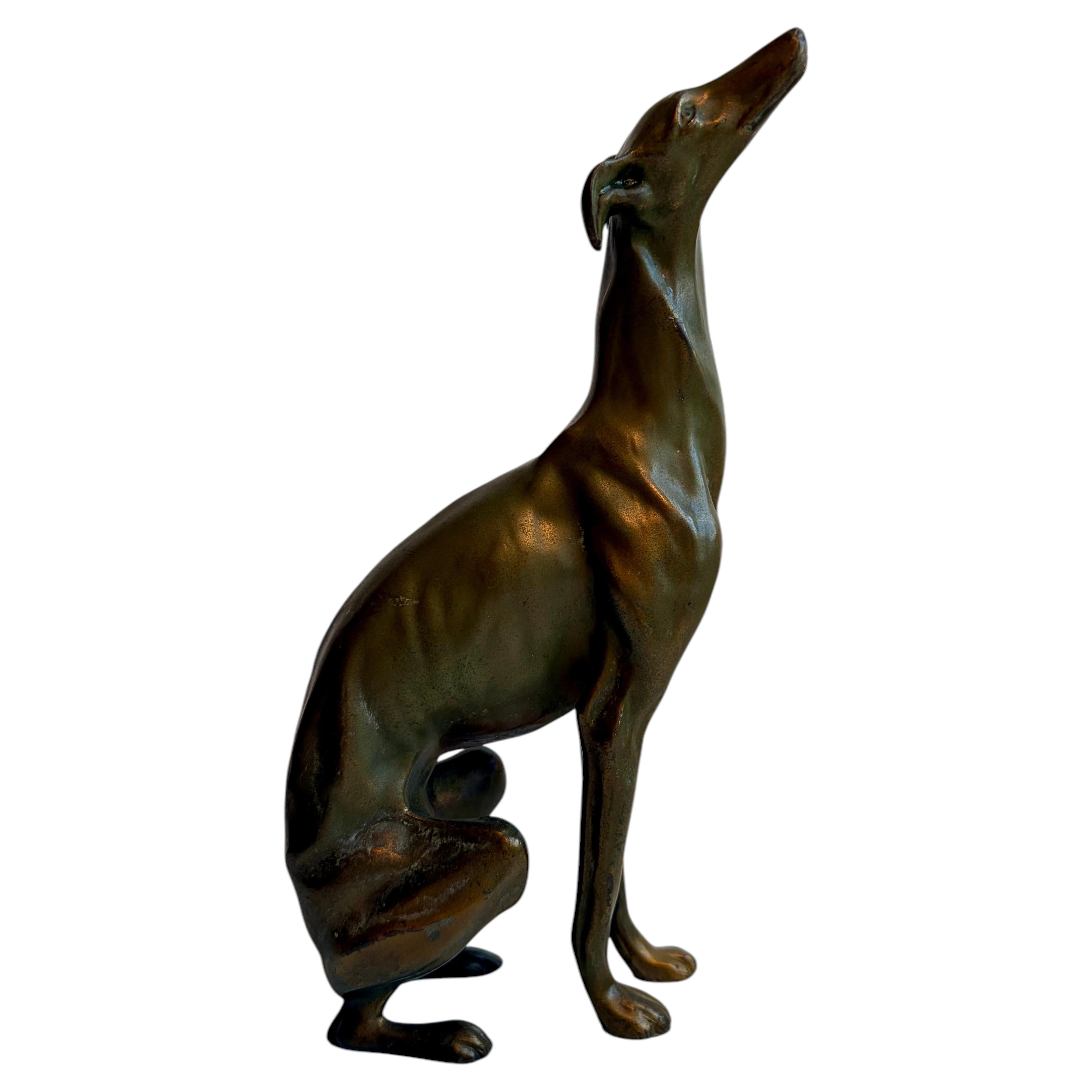 Vintage Sculpture of a Whippet / Greyhound Dog, c. 1970's