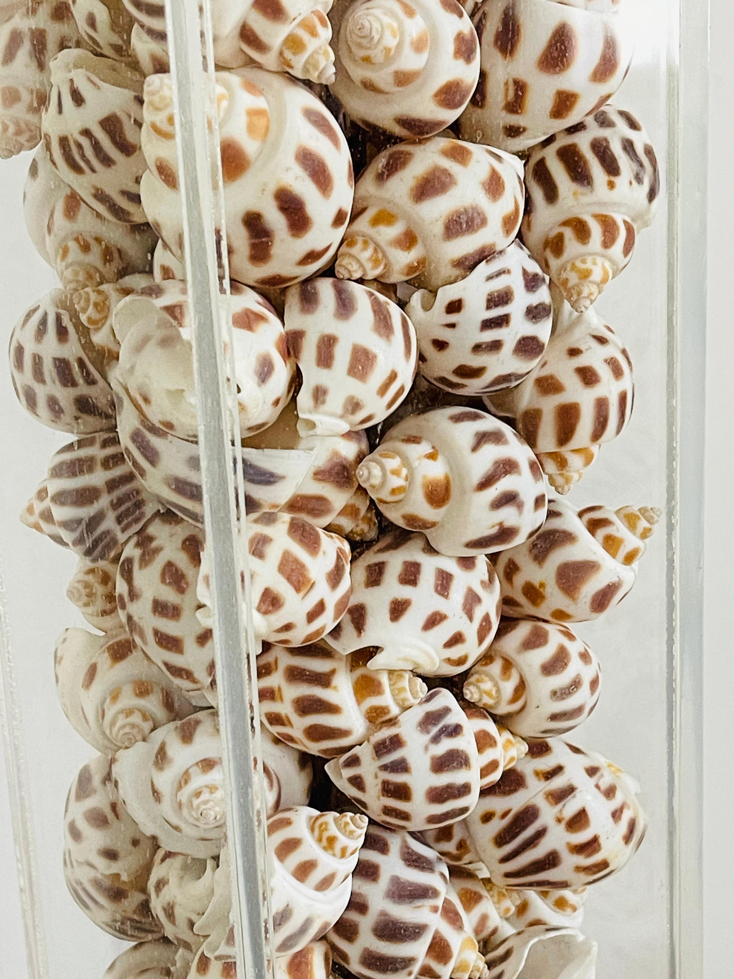 Lámpara de pie Vintage Sea Shell Lucite Karl Springer Style Moderno orgánico en venta