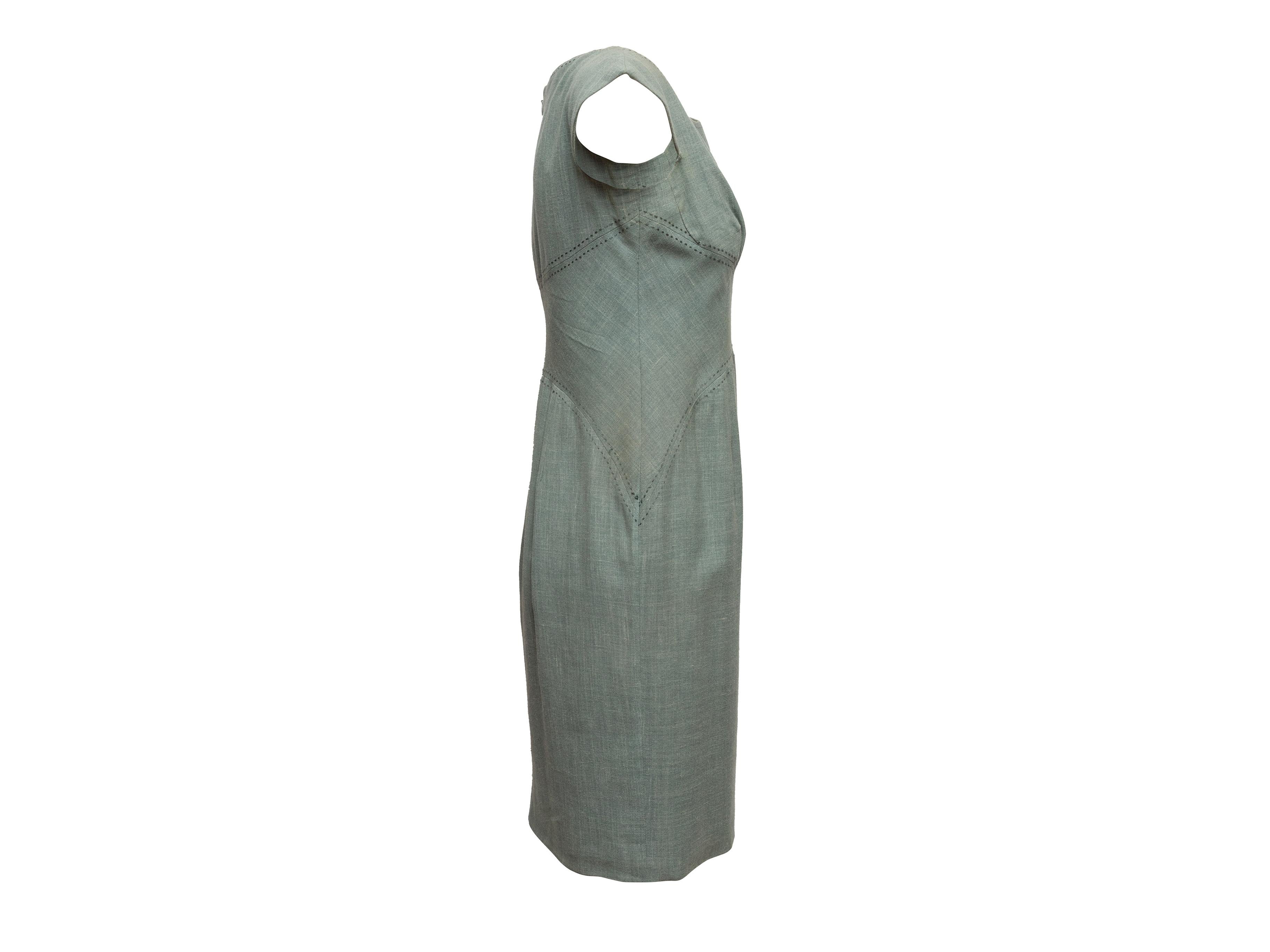 Grigio Vintage Oscar de la Renta Cap Sleeve Dress Taglia S.I.M. in vendita
