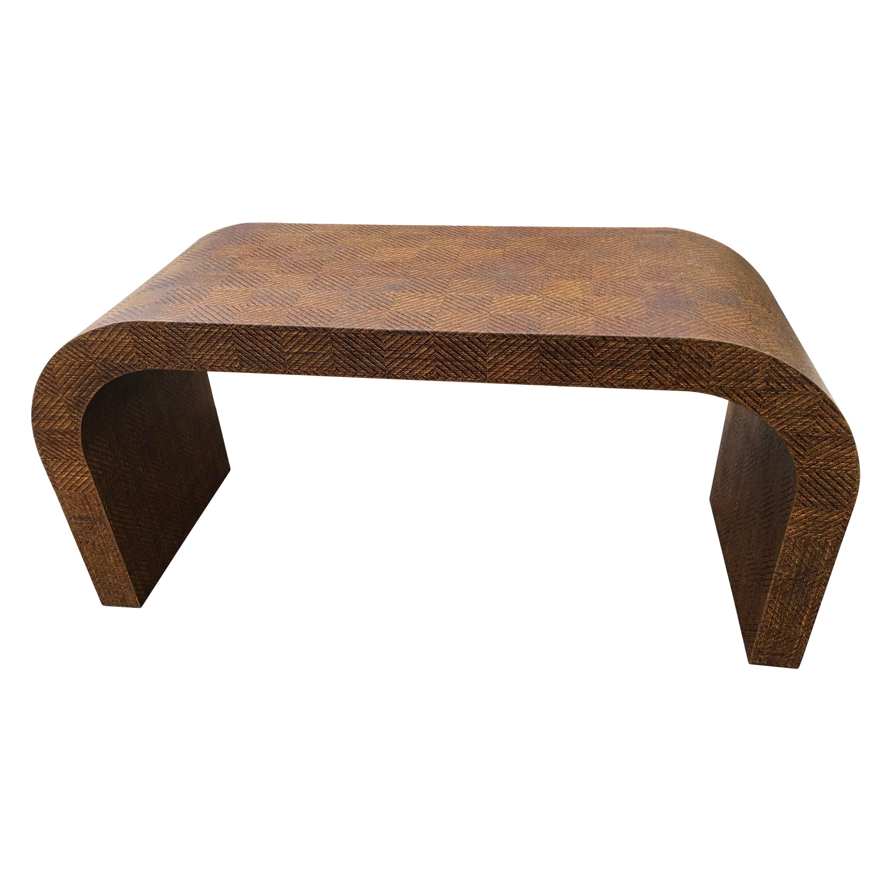 Vintage Seagrass Waterfall Console Table