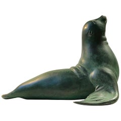 Vintage Seal Sculpture in Bronze, 1970s