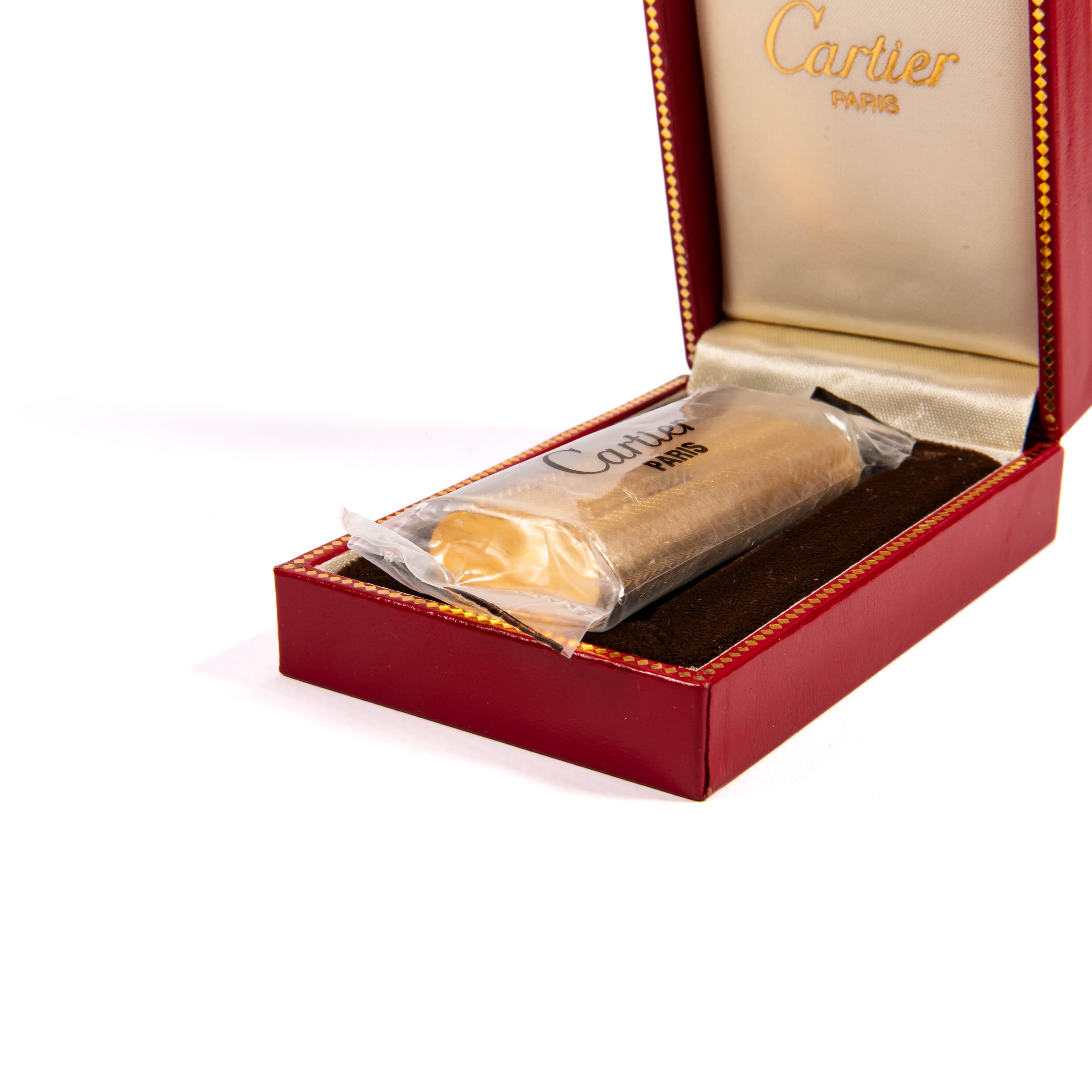 Vintage Sealed NOS Gold Plated Cartier Les Must Lighter in Box 1970 1
