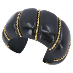 Brazalete de madera vintage Seaman Schepps de oro de 18 quilates Brazalete de madera vintage Seaman Schepps de oro de 18 quilates