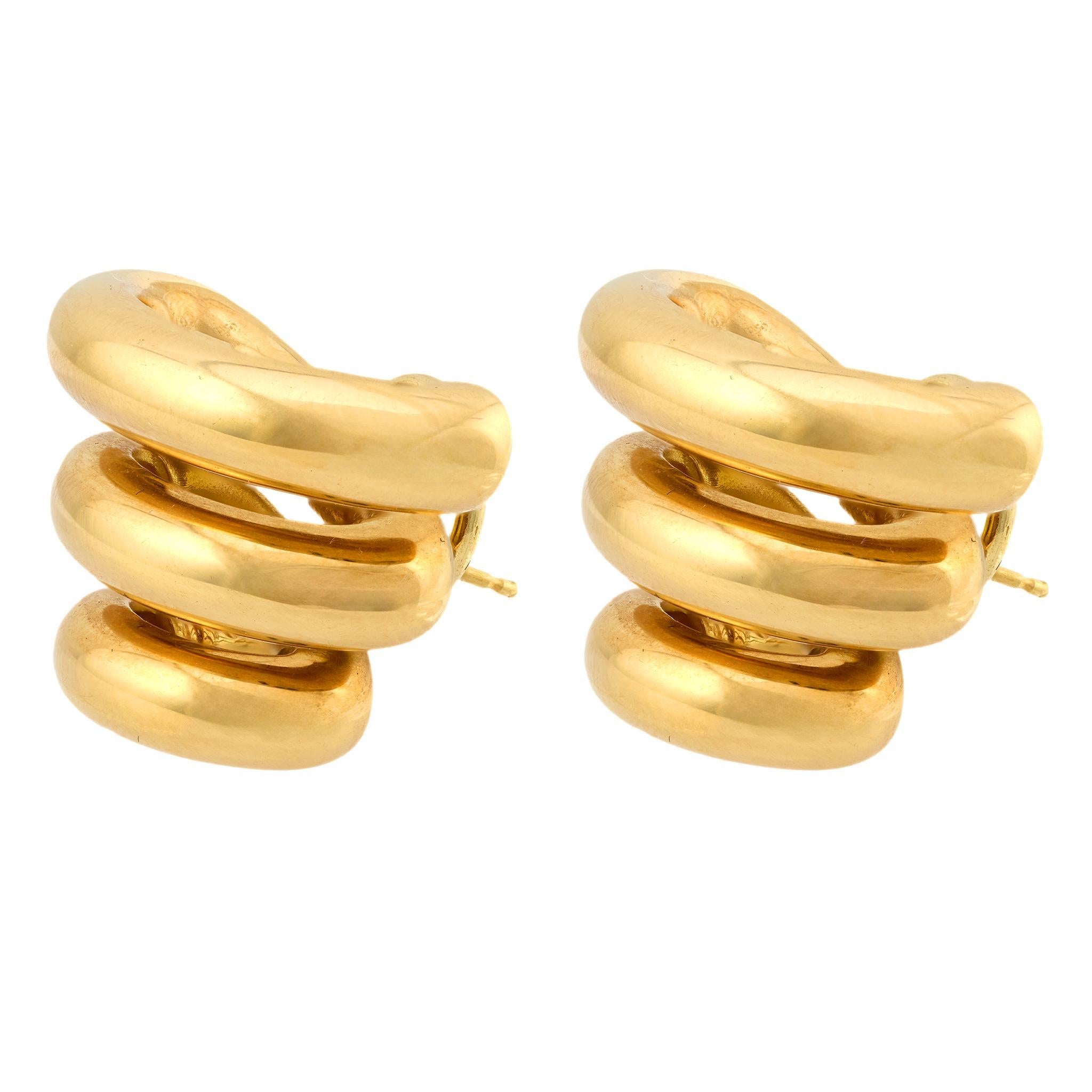 Moderno Orecchini Seaman Schepps d'epoca in oro giallo 18 ct. in vendita