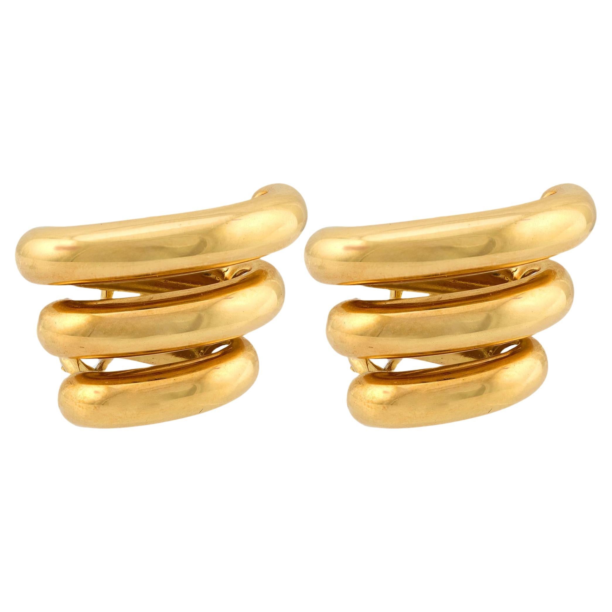 Orecchini Seaman Schepps d'epoca in oro giallo 18 ct. in vendita