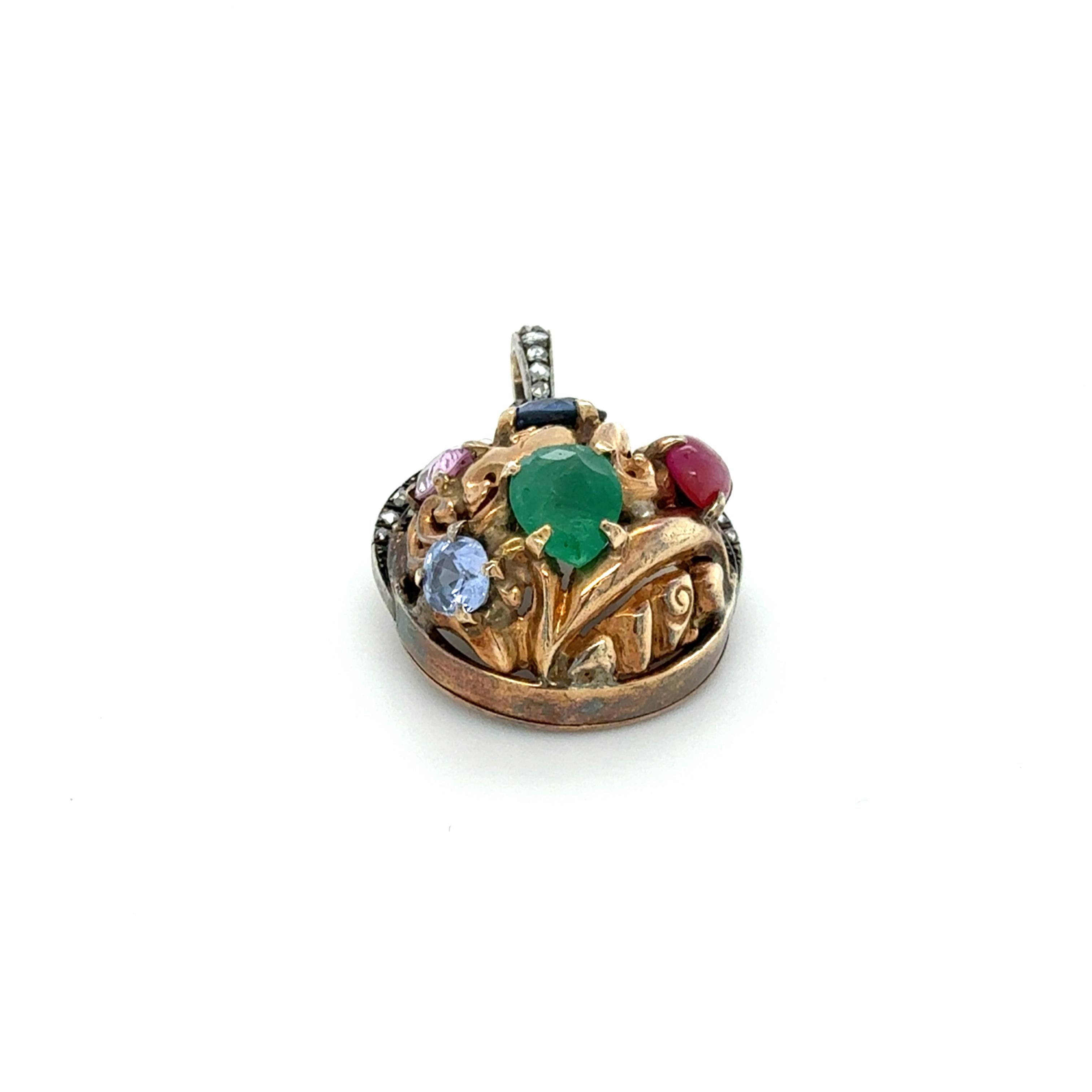 Taille ovale Vintage, Seaman Schepps Diamant et  Pendentif Multigem en vente