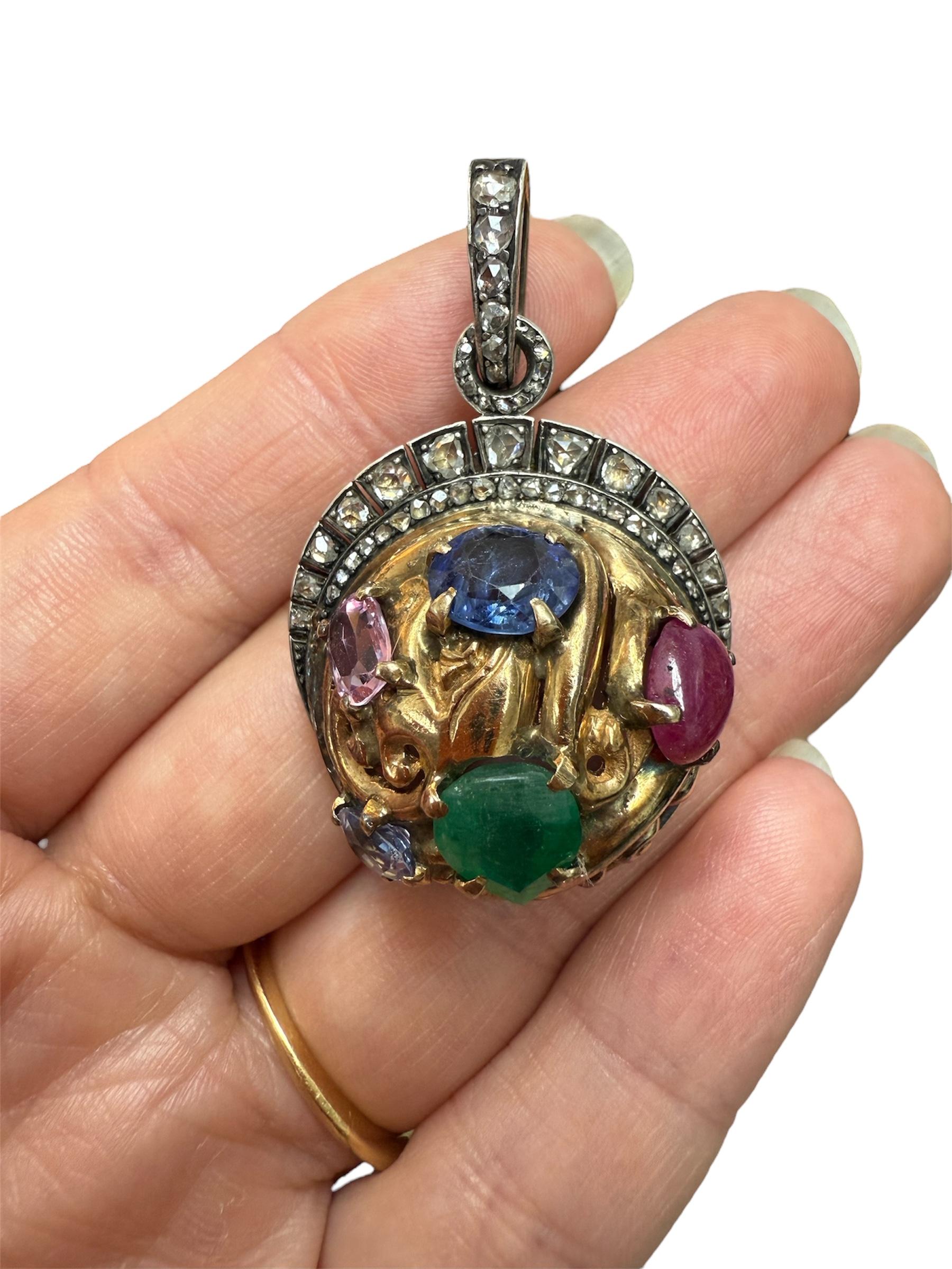 Vintage, Seaman Schepps Diamant et  Pendentif Multigem en vente 3