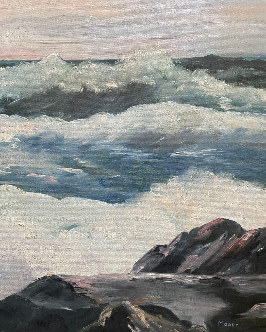 Mid-Century Modern Vintage Seascape Painting For Sale