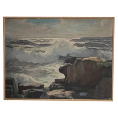 Peinture vintage de paysage marin