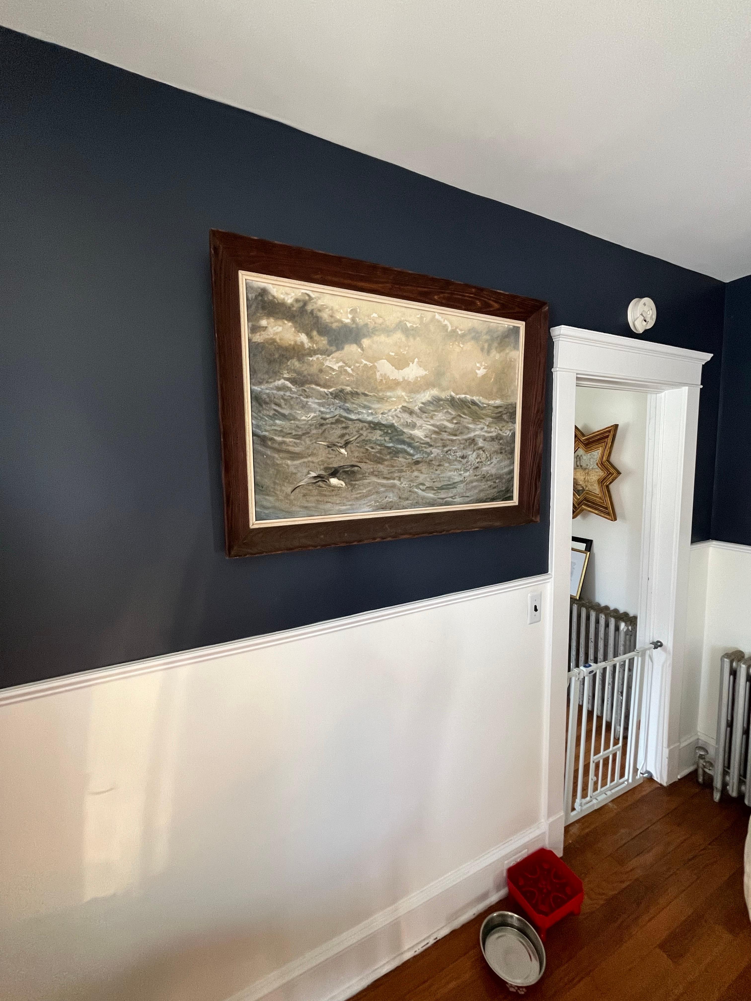 Unknown Vintage Seascape Painting Signed For Sale