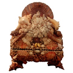 Vintage Seashell and Coral Encrusted Decorative Box