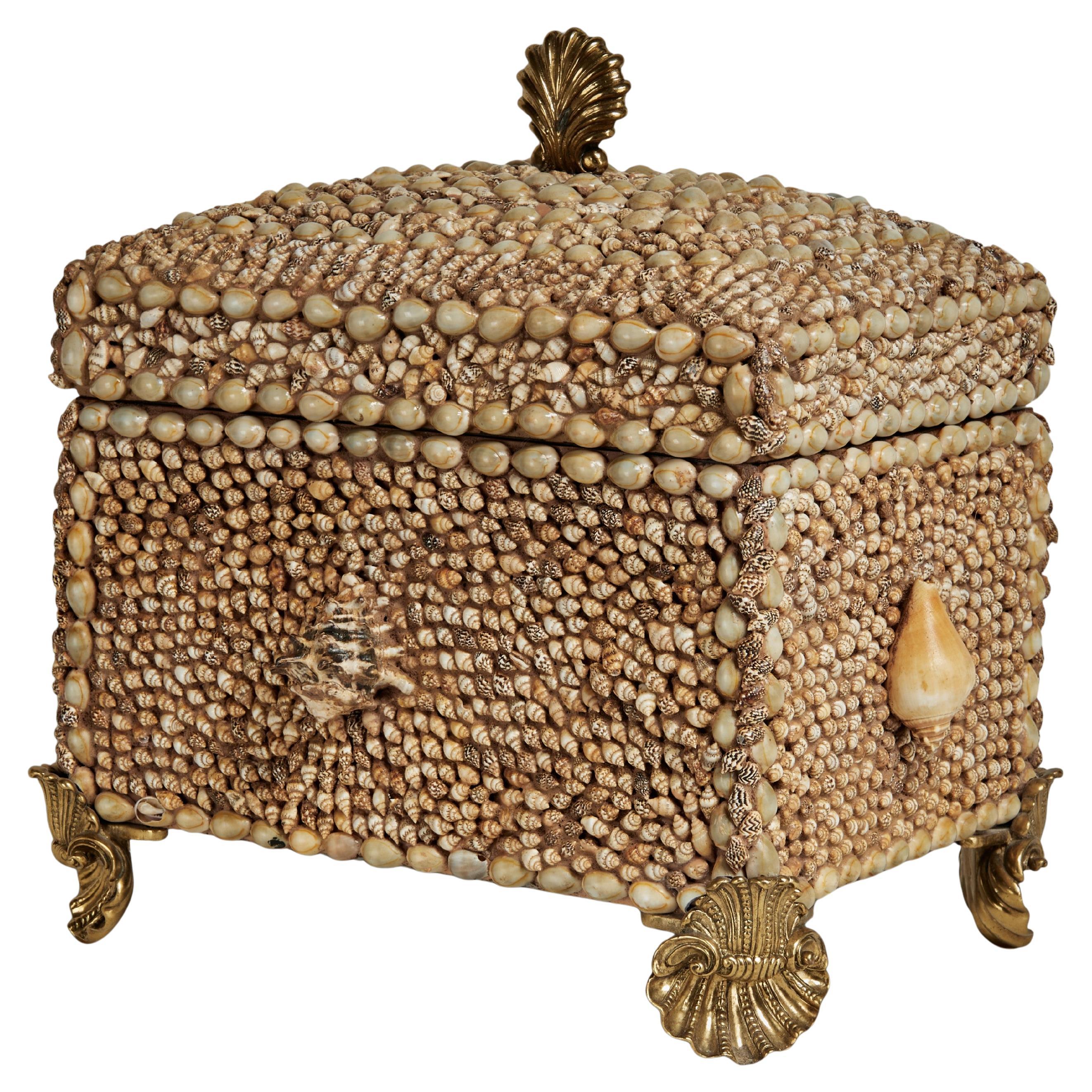 Vintage Seashell Encrusted Box by Maitland Smith