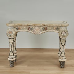 Vintage Seashell Encrusted Console Table