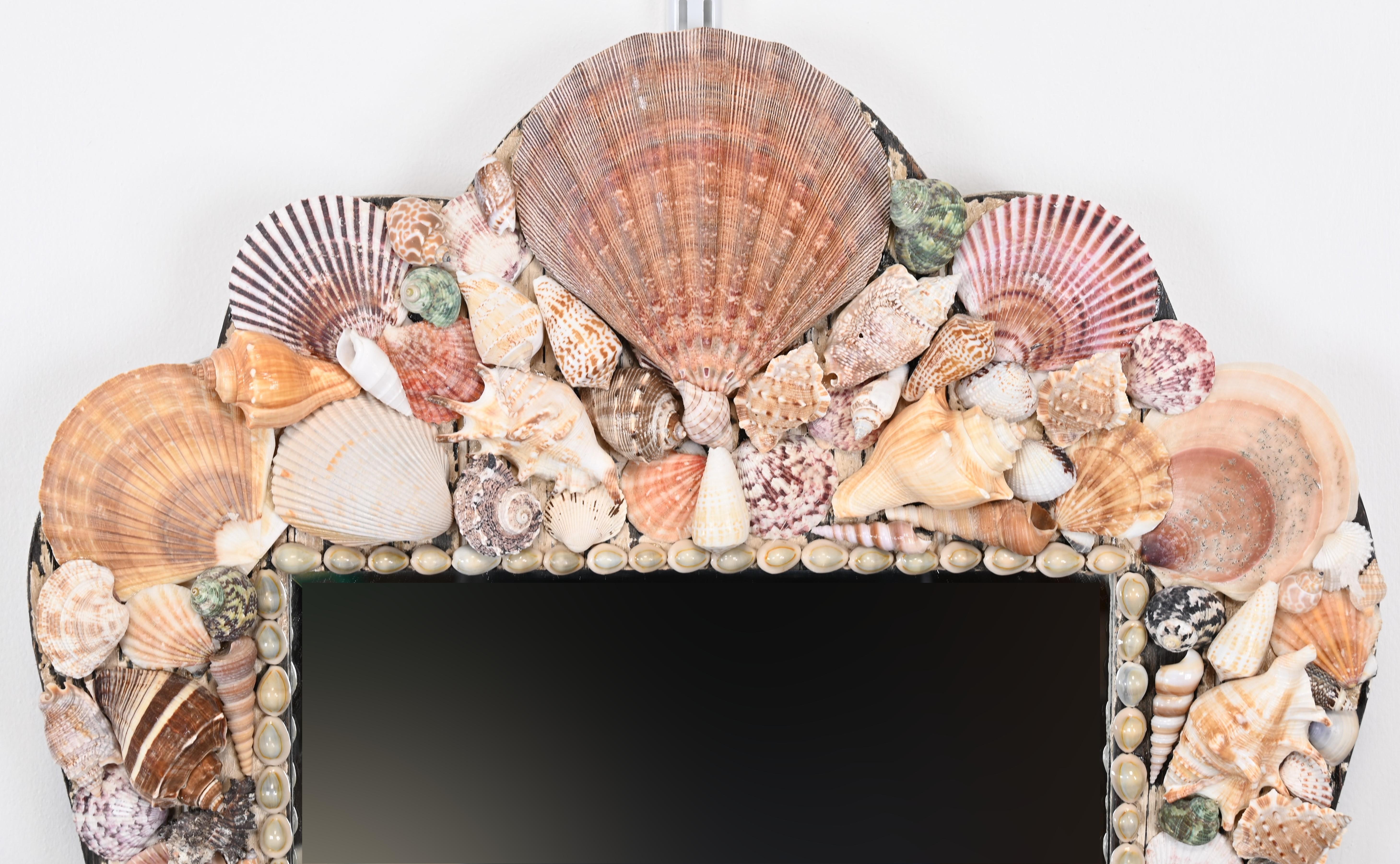 Organic Modern Vintage Seashell Mirror, 1980s