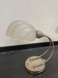 Vintage Seashell Shaped Table Lamps, a Pair