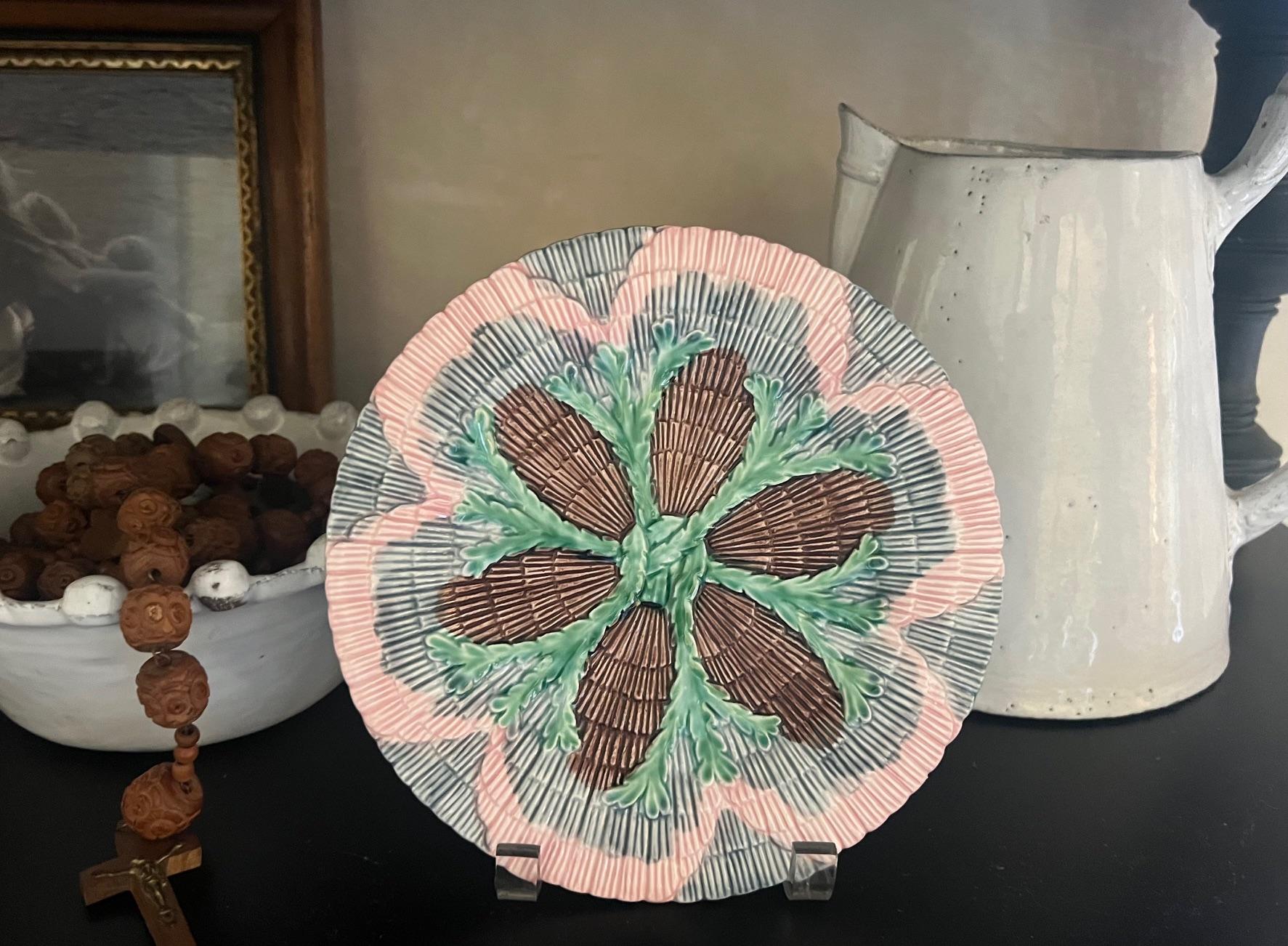 Victorian Vintage Seaweed Etrucian Style Plates, Set of 10