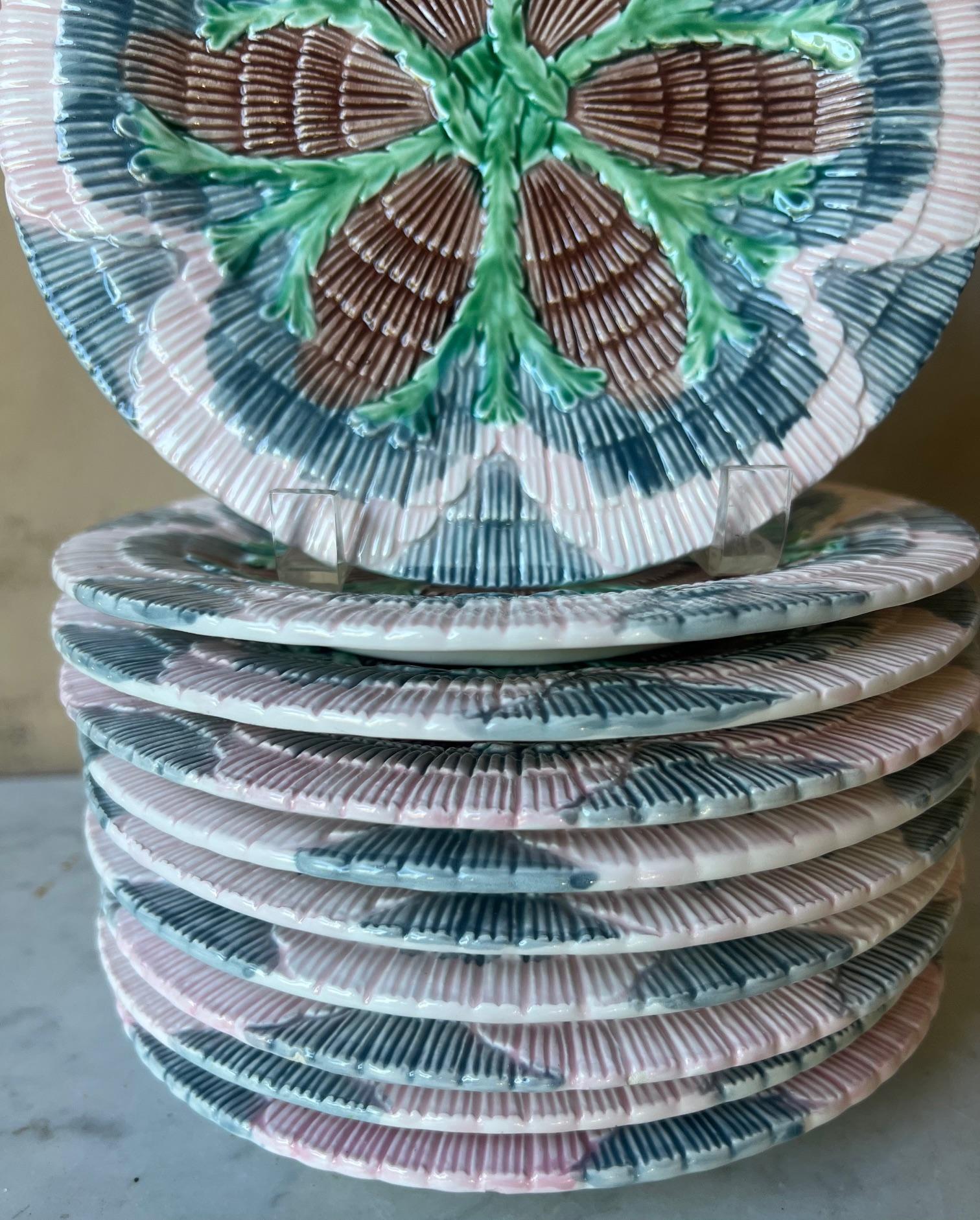 Cast Vintage Seaweed Etrucian Style Plates, Set of 10