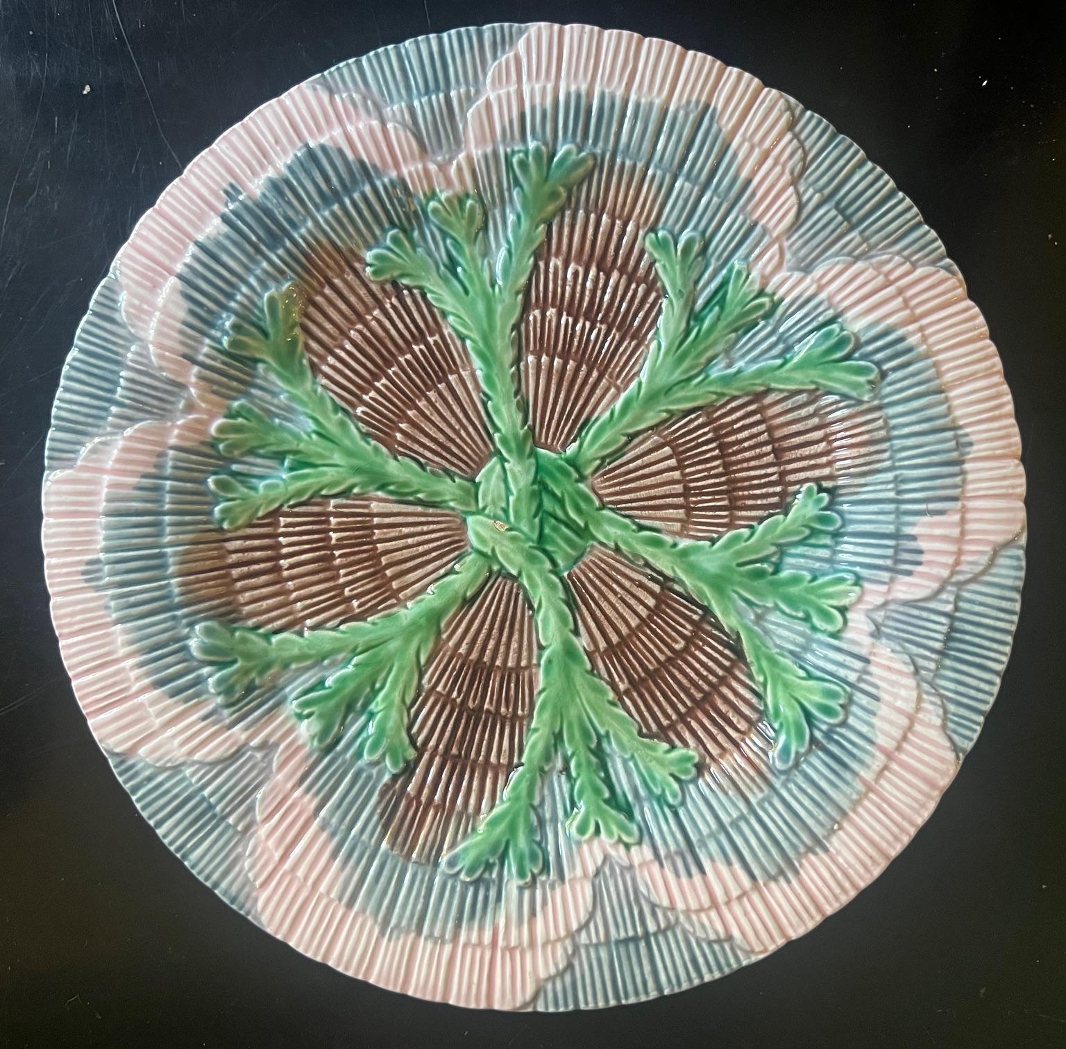 Ceramic Vintage Seaweed Etrucian Style Plates, Set of 10