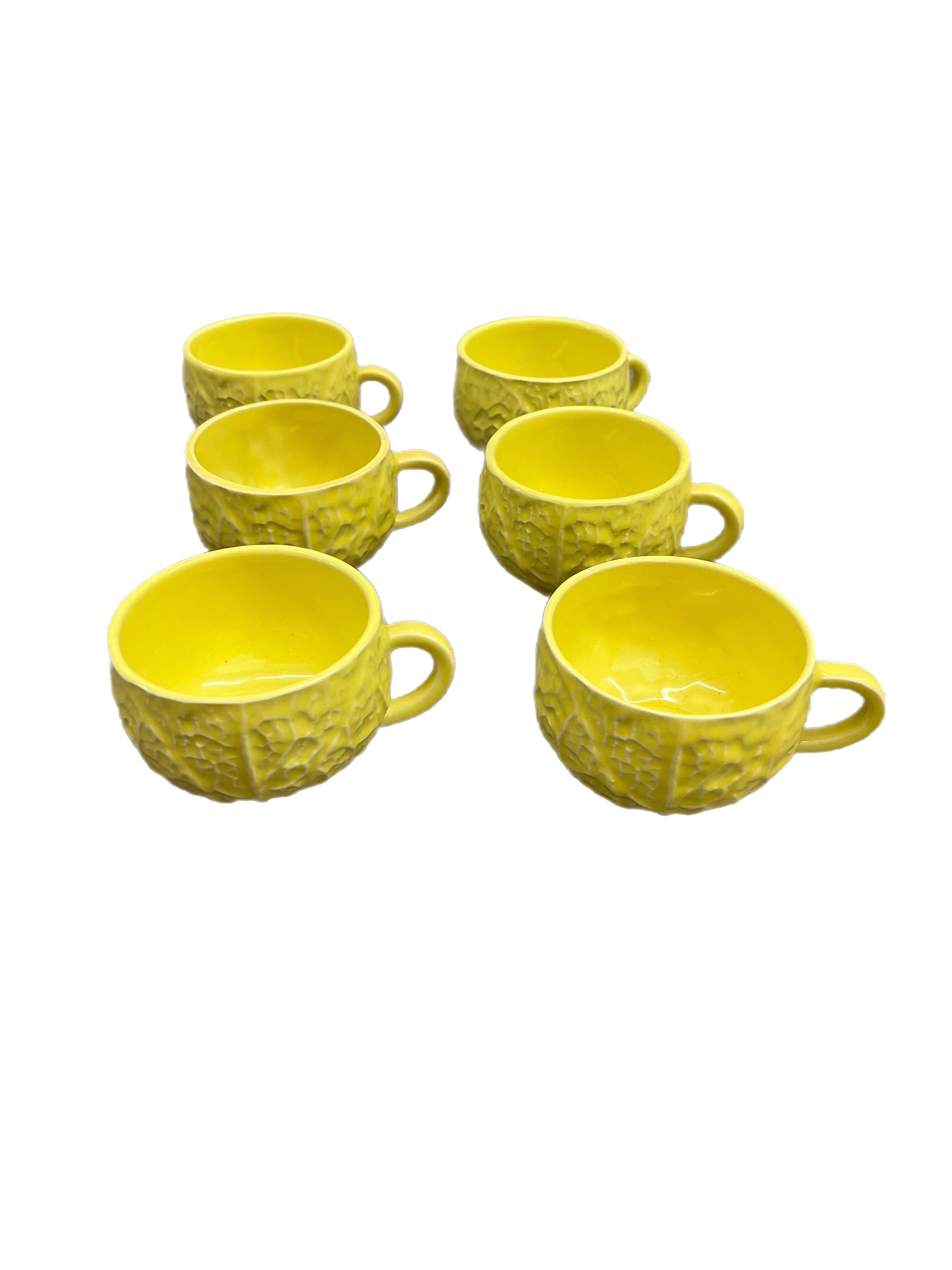 Mid-Century Modern Vintage Secla Yellow Cabbage Dish Set- 21 Pieces