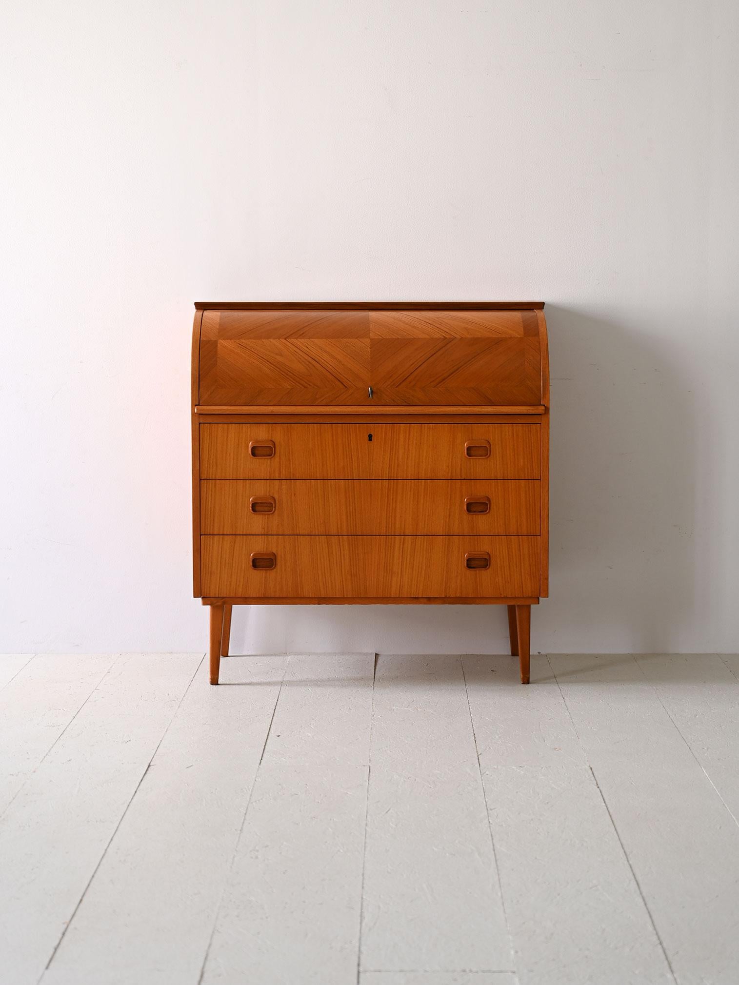 Scandinavian Modern Vintage secretaire with pull-out desk