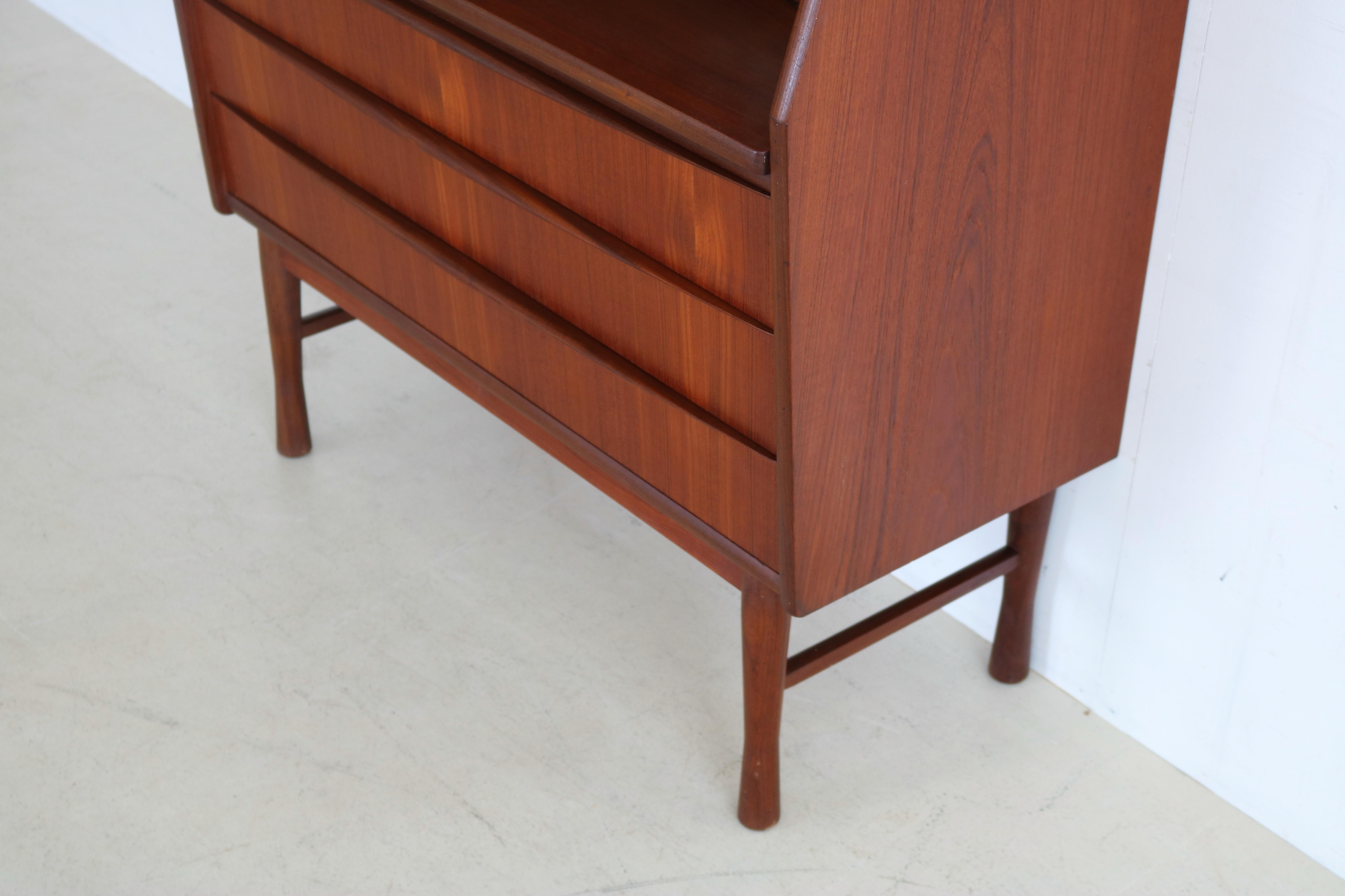 Vintage Secretary Cabinet Teak 1960s Danish 5