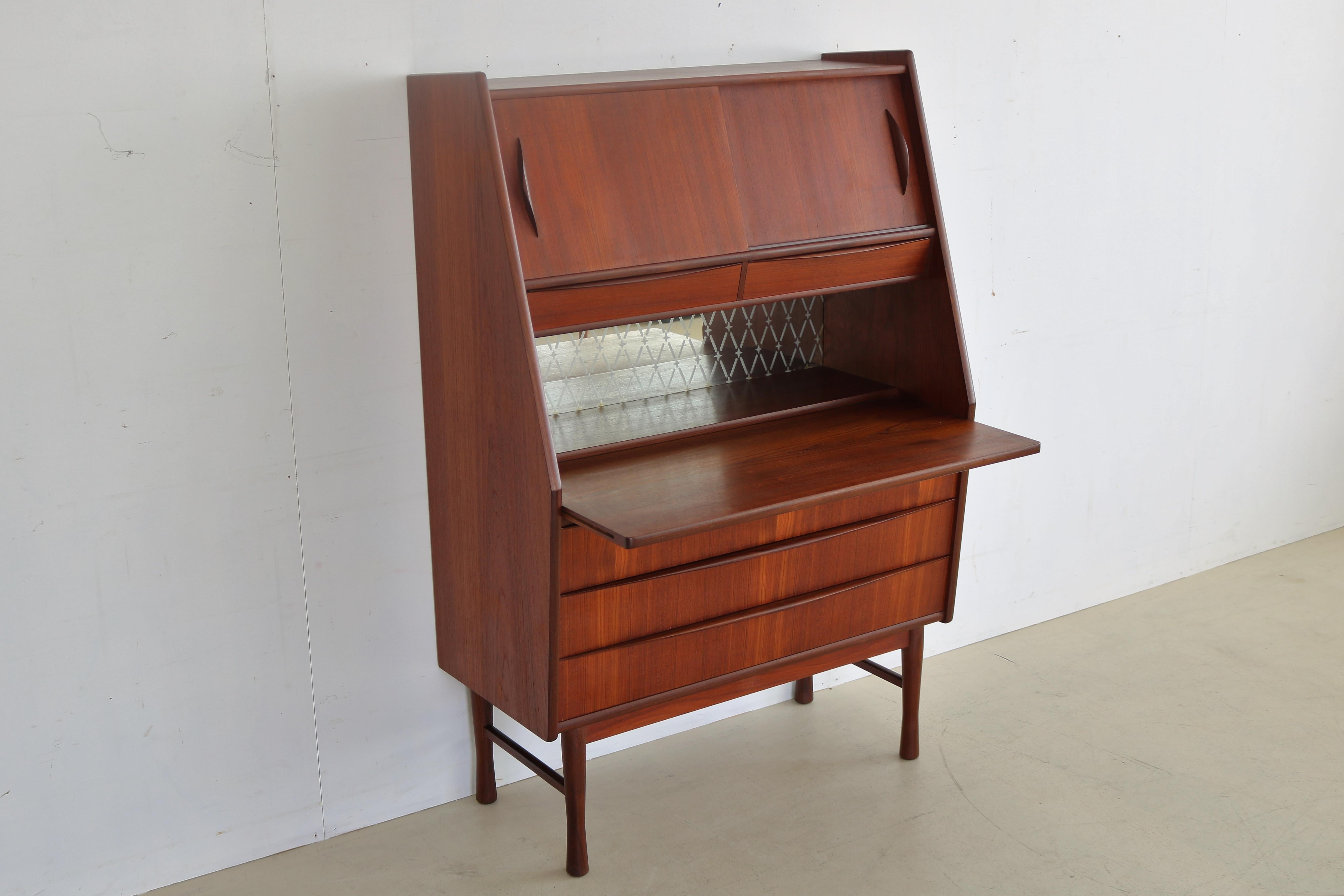 Vintage Secretary Cabinet Teak 1960s Danish 4