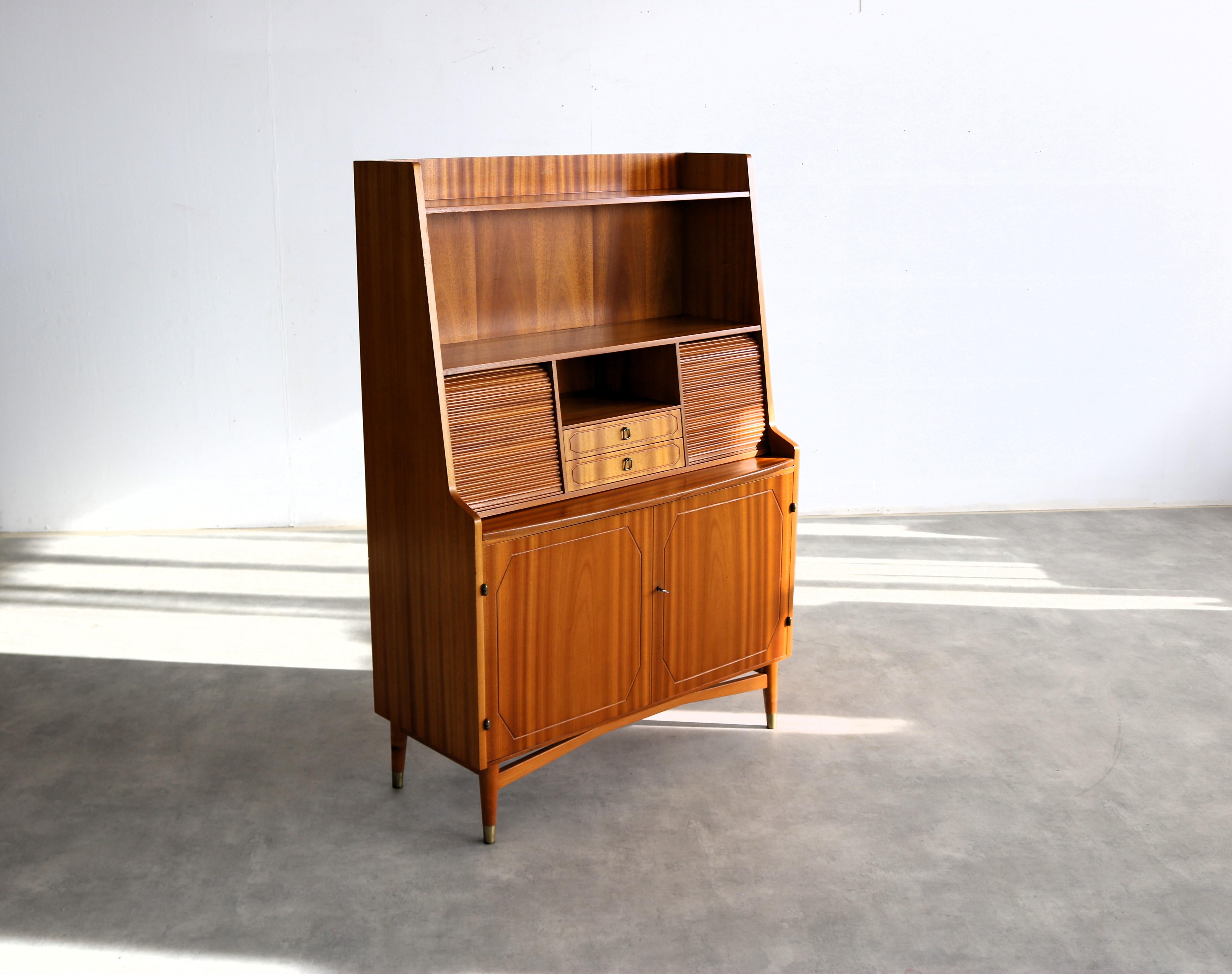 Swedish vintage secretary  cupboard  1950s  Blomstermala For Sale