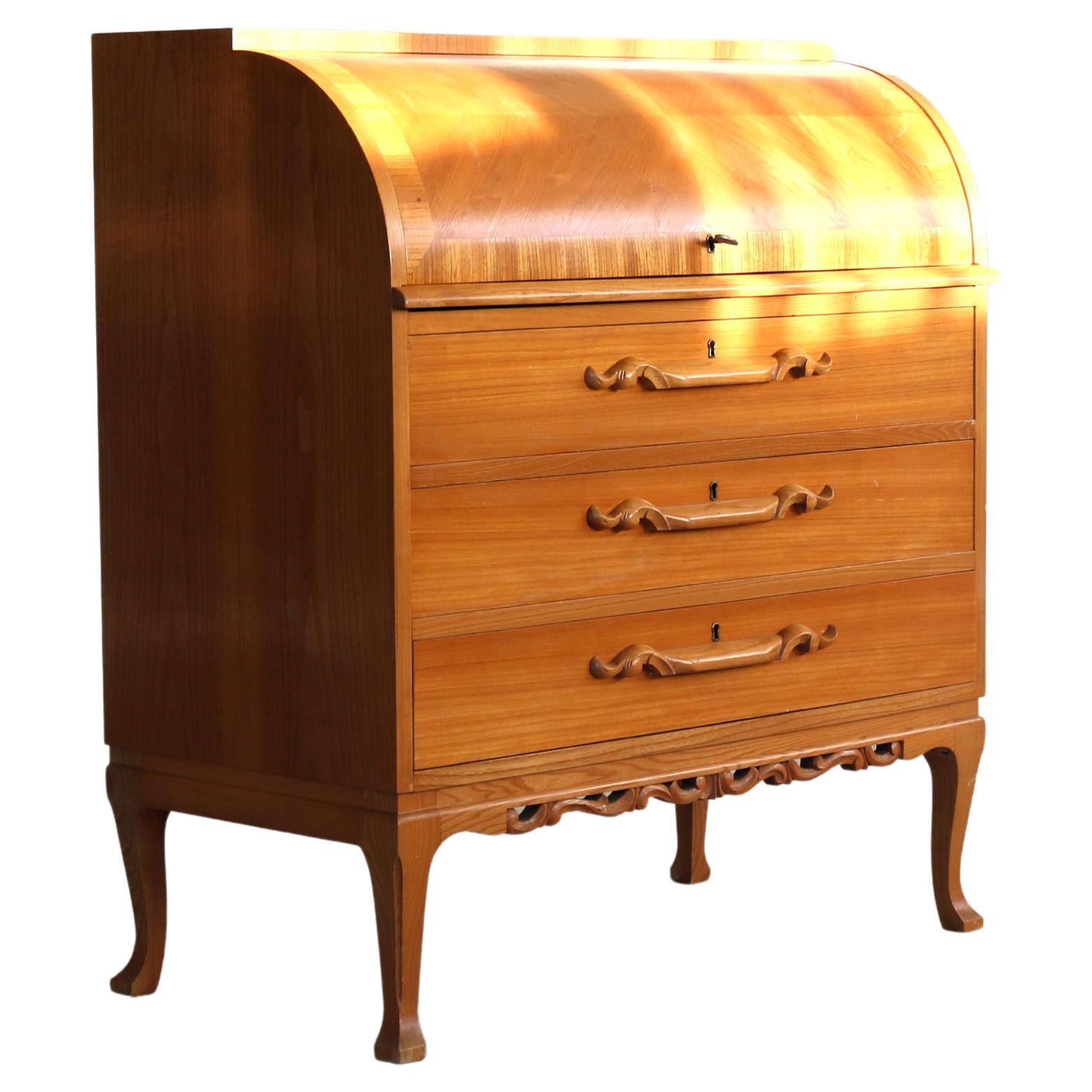 Vintage secretary desk cabinet 1960s