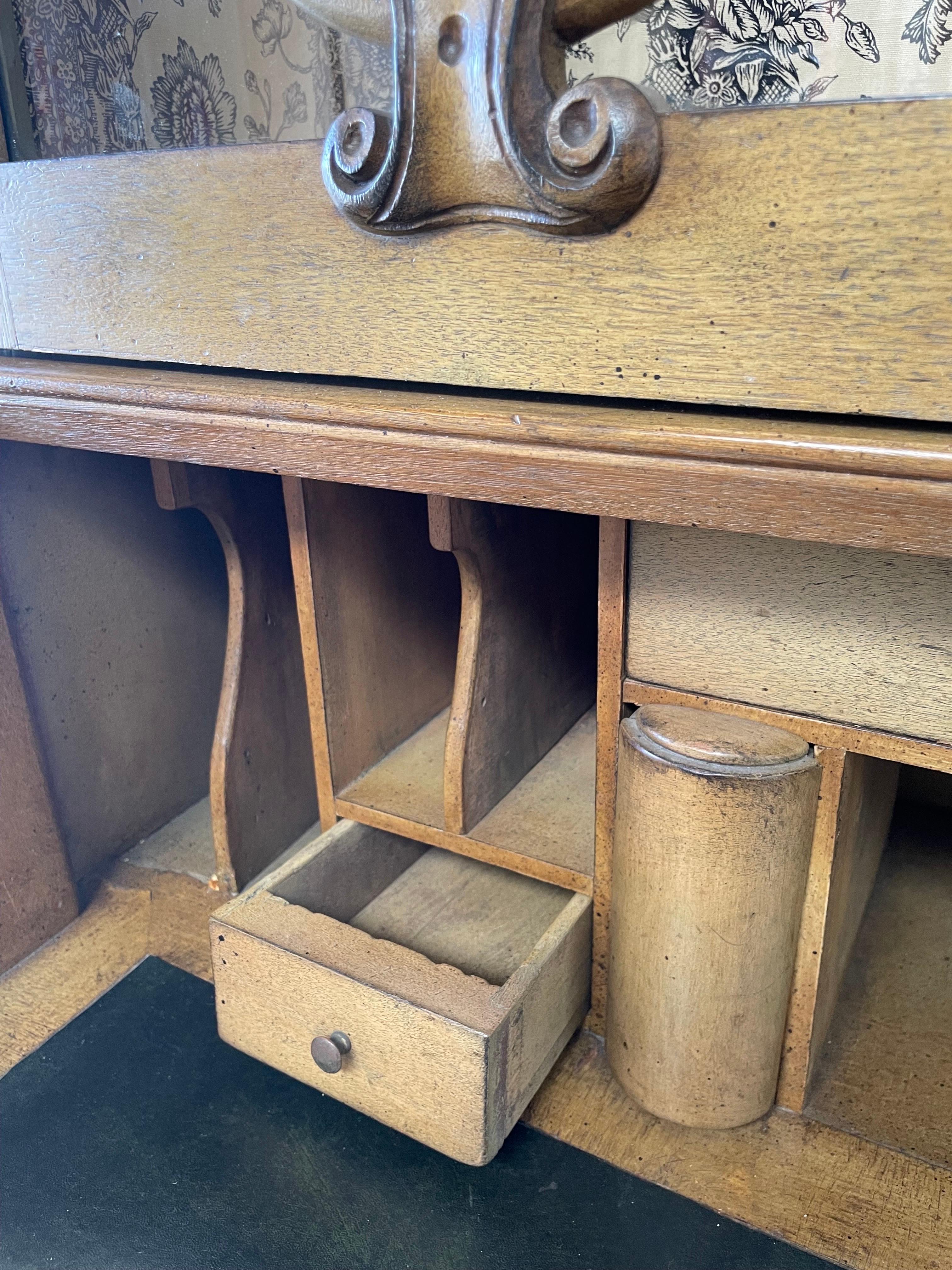 Vintage Secretary Desk with Bookcase For Sale 3