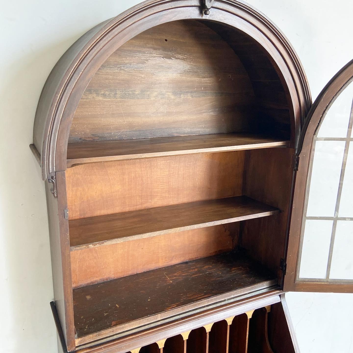 20th Century Vintage Secretary Desk With Removable Hutch by Mechanics Furniture