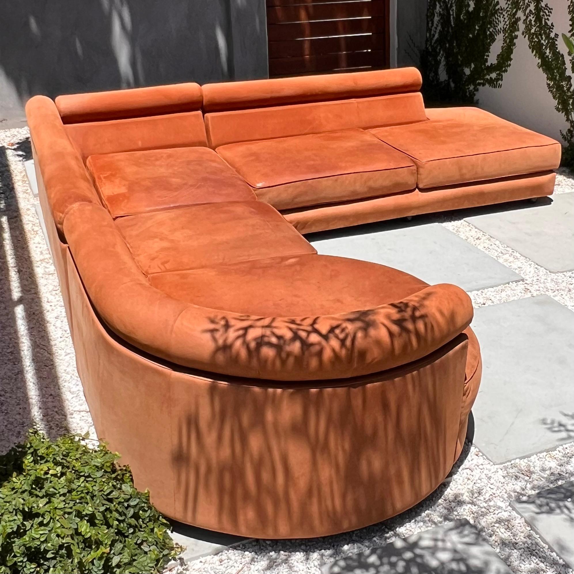 Vintage sectional modular sofa in cognac leather by Roche Bobois, late 20th c. 7