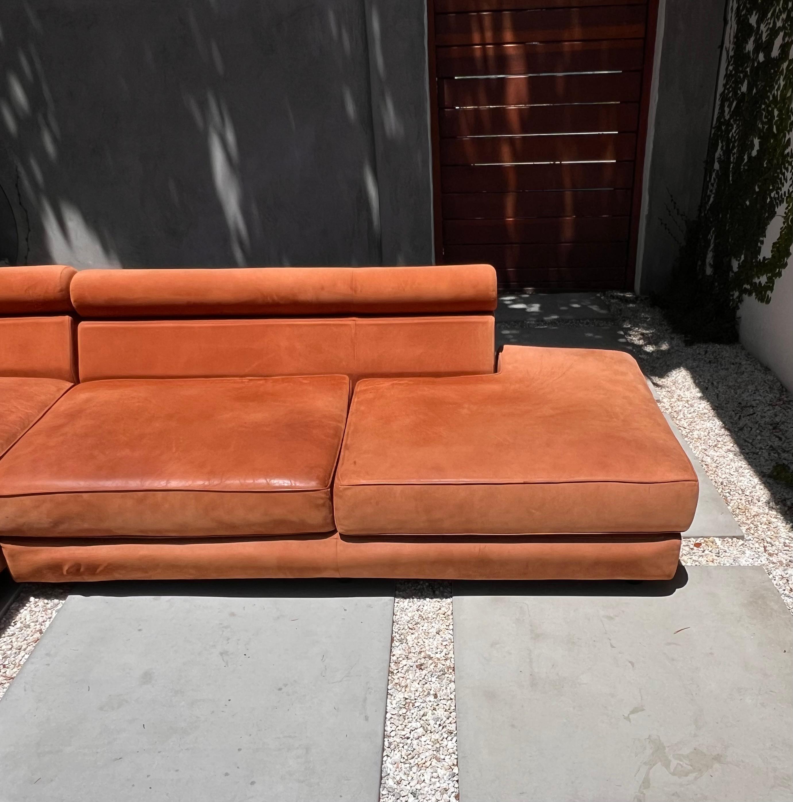 Vintage sectional modular sofa in cognac leather by Roche Bobois, late 20th c. 9