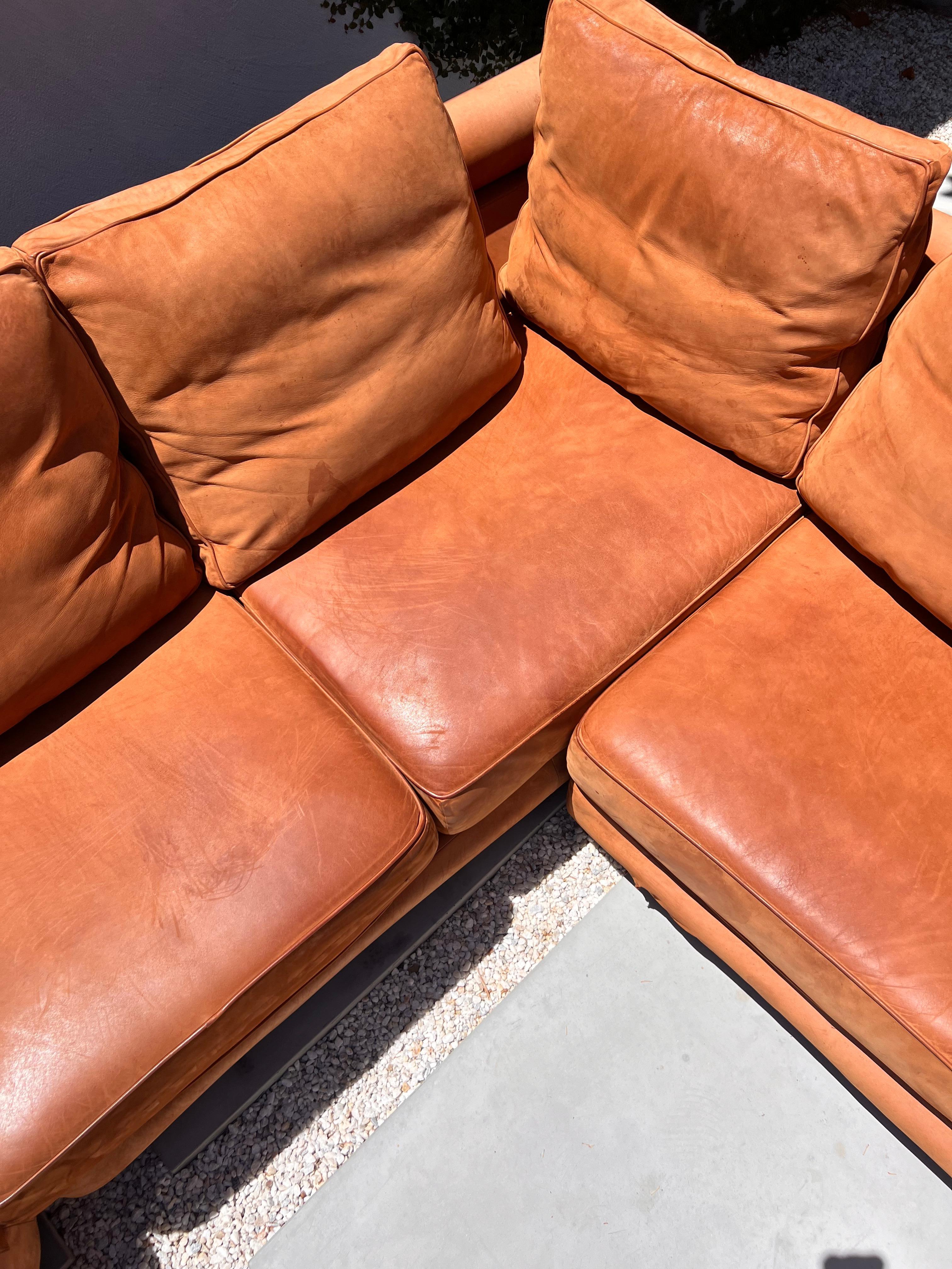 Vintage sectional modular sofa in cognac leather by Roche Bobois, late 20th c. 12