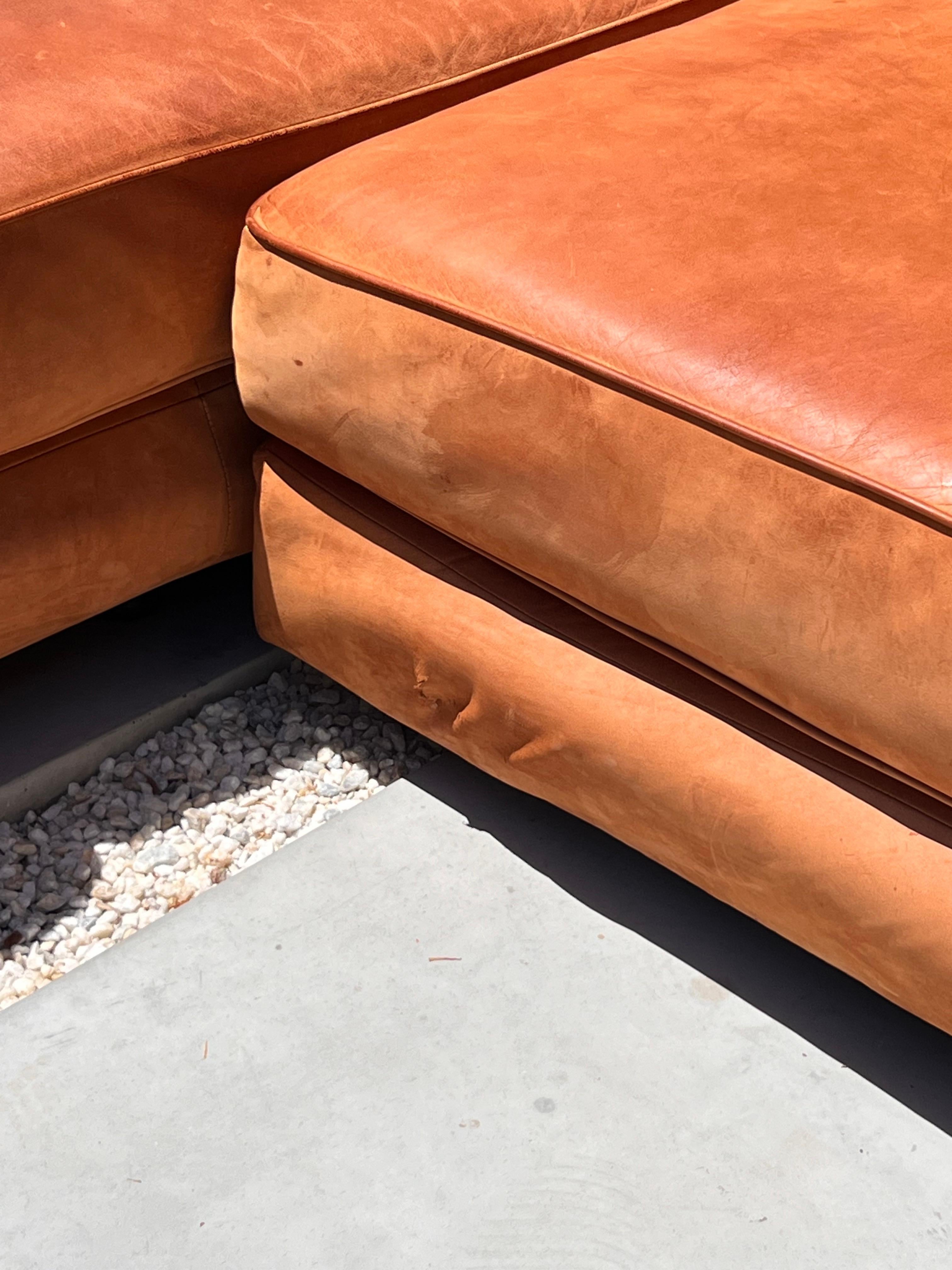 Vintage sectional modular sofa in cognac leather by Roche Bobois, late 20th c. 13