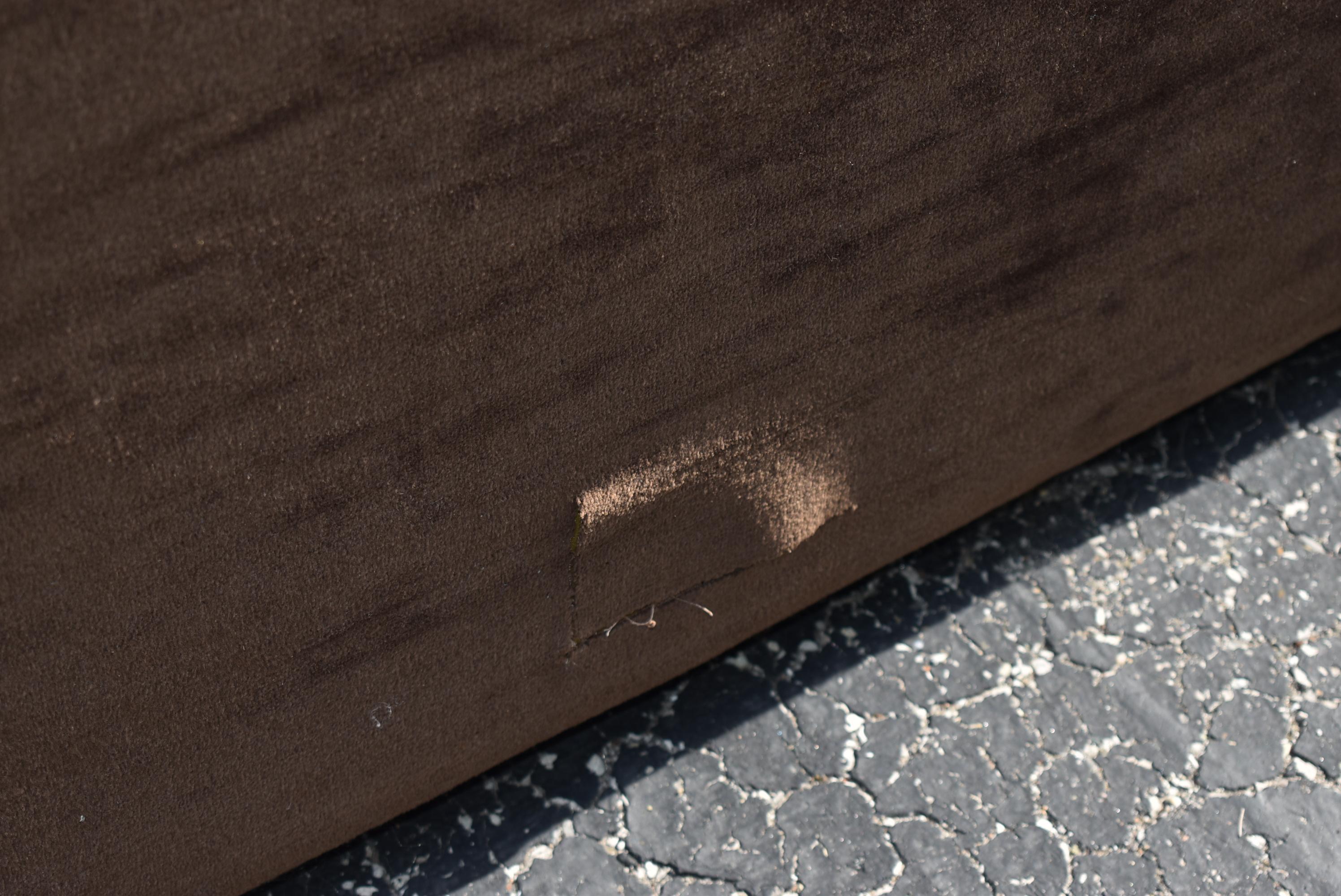 Tissu d'ameublement Canapé sectionnel vintage Pit Sofa by Kroehler Chocolate Brown Suede Like Fabric