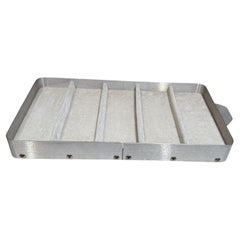 Plateau d'exposition vintage en aluminium